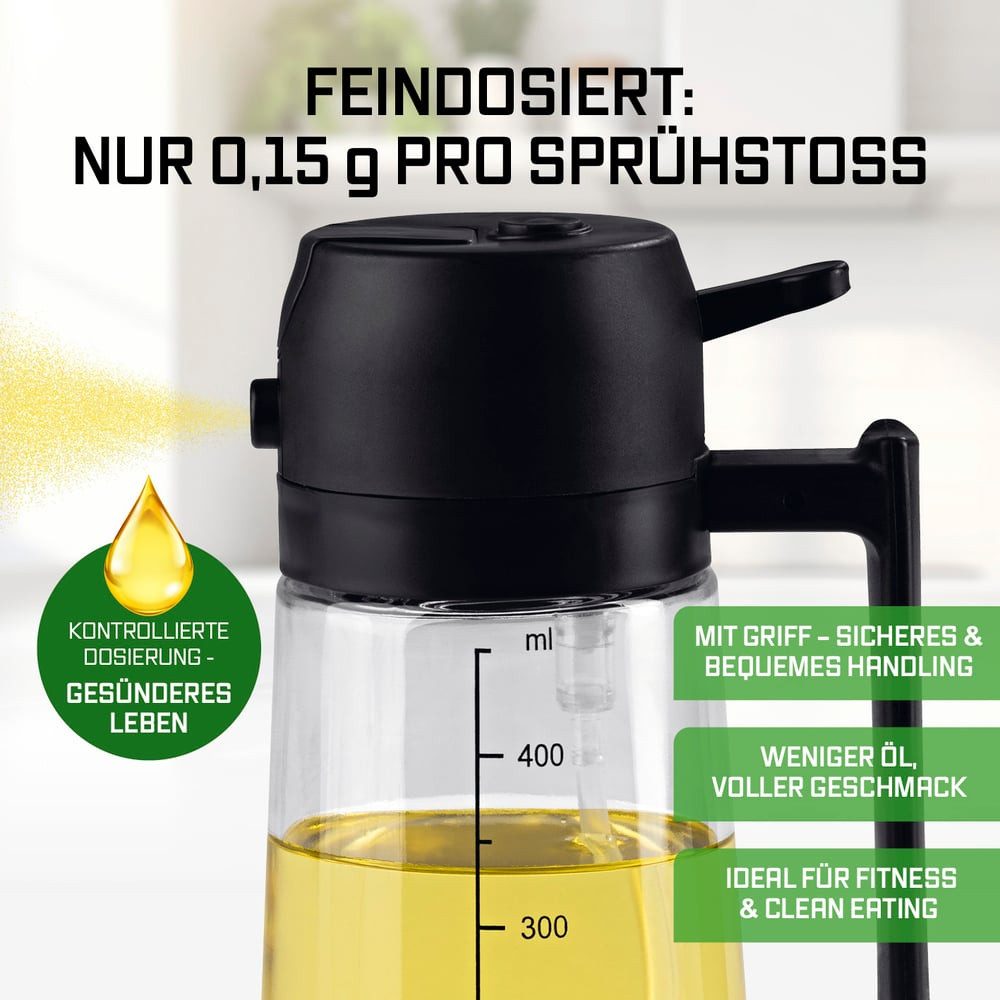 GOURMETmaxx Ölspender GOURMETmaxx 2-in-1 Ölsprüher & -spender, (1-tlg), GOURMETmaxx 2-in-1 Ölsprüher & -spender – Bild 5 von 5