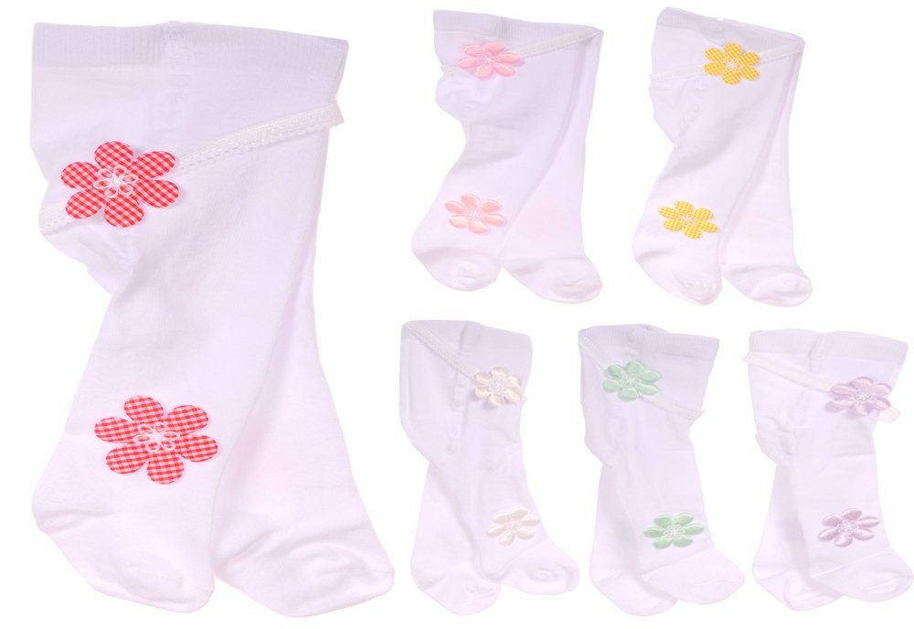 La Bortini Strumpfhose »2 teiliges Set Baby Strumpfhose und Stirnband Weiß  mit Blumen 0-3Monate 50 56 62« online kaufen | OTTO