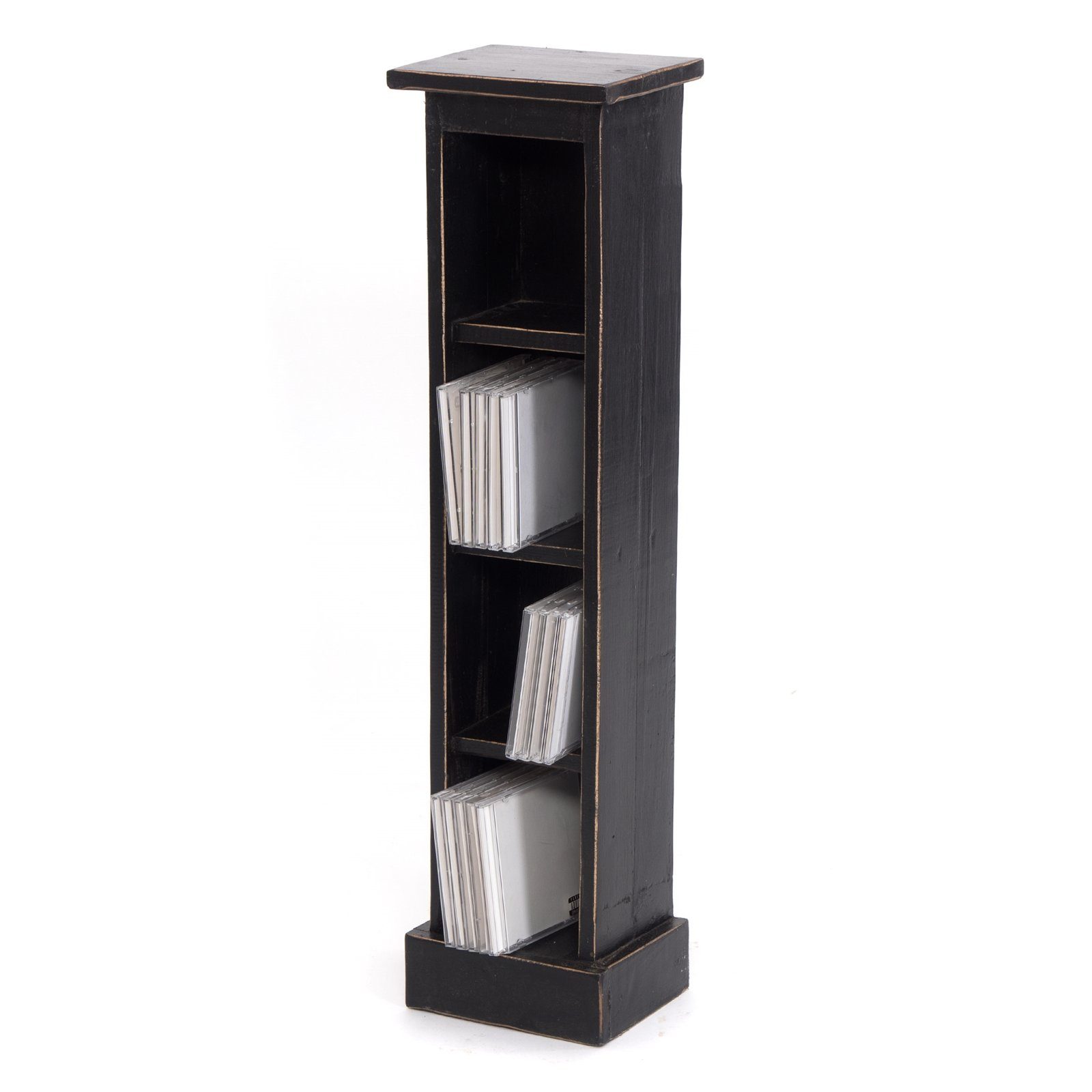 DESIGN DELIGHTS CD-Regal HOLZ CD REGAL "CD TOWER", 76cm(H), Holzregal, CD Rack mit 4 Fächern