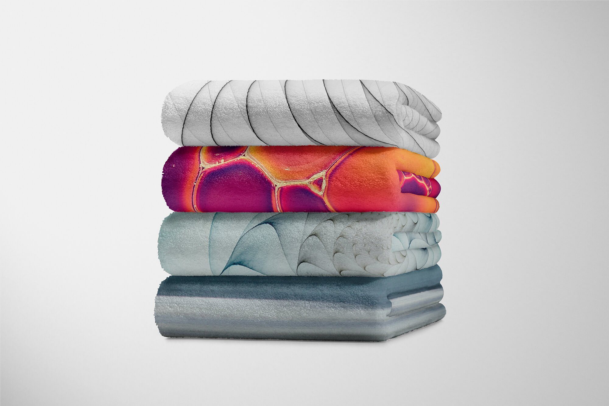 Abstrakt Baumwolle-Polyester-Mix Handtuch Muster, Kuscheldecke Sinus Strandhandtuch Fotomotiv (1-St), Art Handtuch Saunatuch schönes Handtücher mit