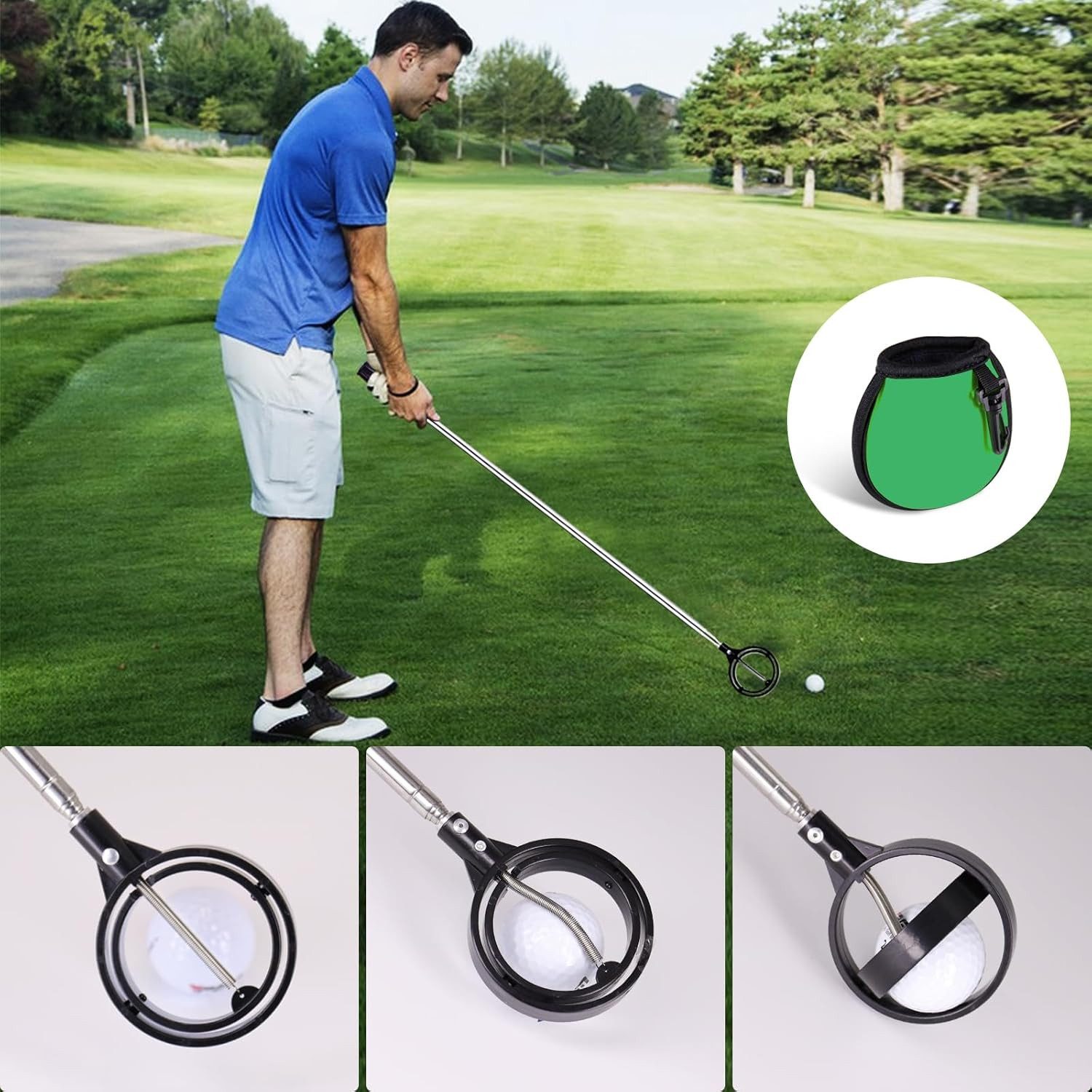 FELIXLEO Golfballtasche Golfball Retriever Teleskop Ballsammler Edelstahl für Wasser (1-tlg)