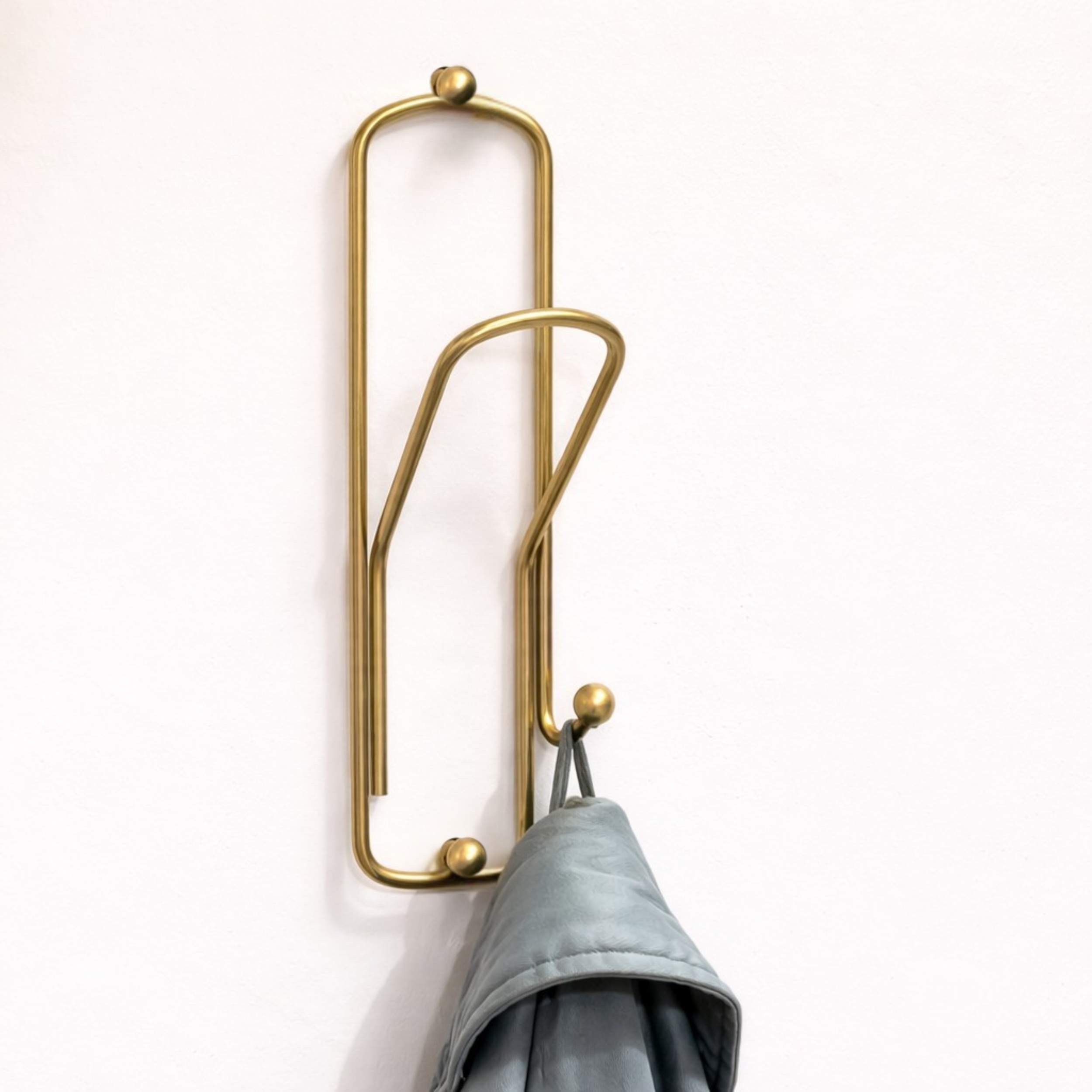 DanDiBo Kleiderhaken Wandhaken Garderobe Garderobenhaken Messing Bunt Büroklammer 32 cm