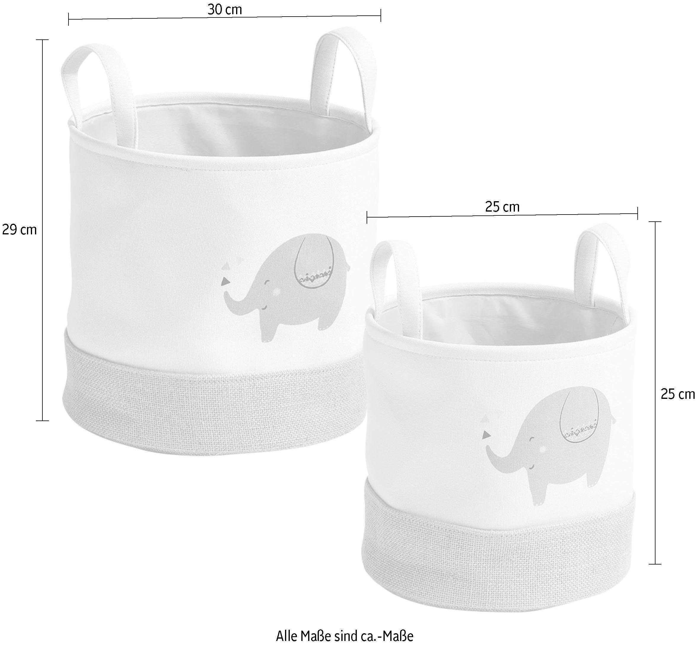 Zeller Present Aufbewahrungskorb Elefant (Set, 2 St), Niedliches Elefanten Tiermotiv – Bild 5 von 5