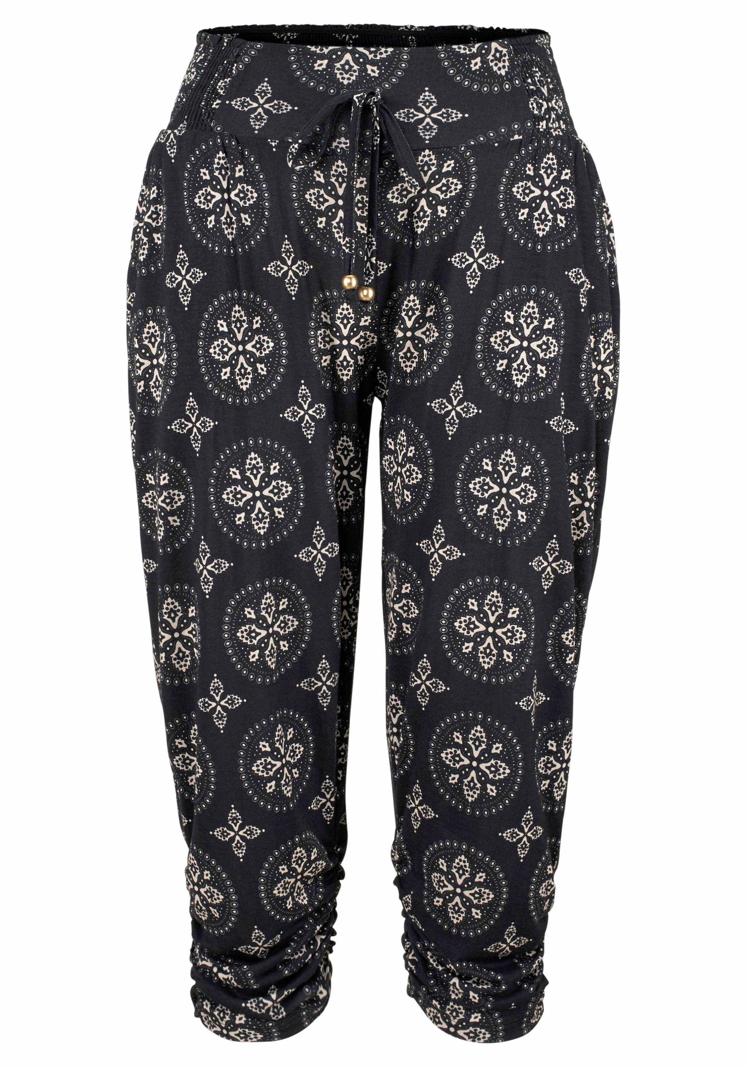 LASCANA Strandcapri, mit Alloverdruck und Taschen, 3/4-Hose, Caprihose, ela günstig online kaufen
