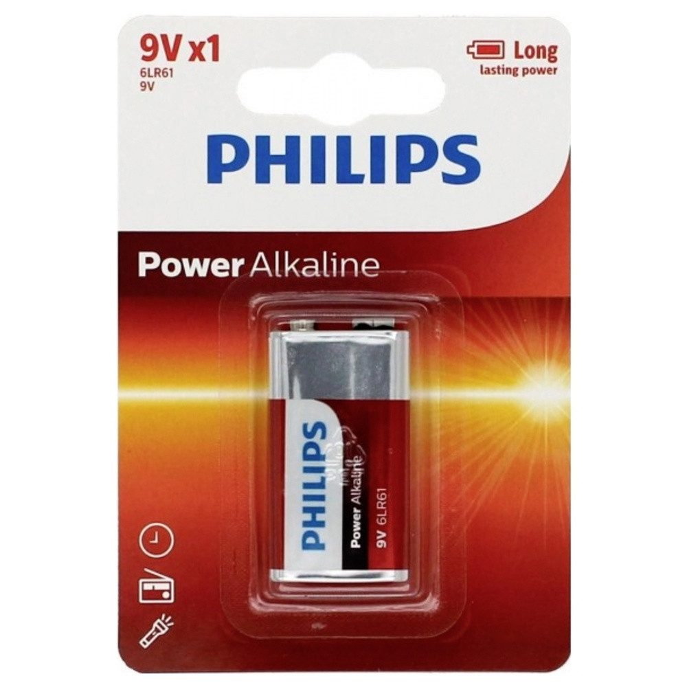 Philips Philips Power 6LR61 9 V Block-Batterie Alkali-Mangan 9 V 1 St. Batterie