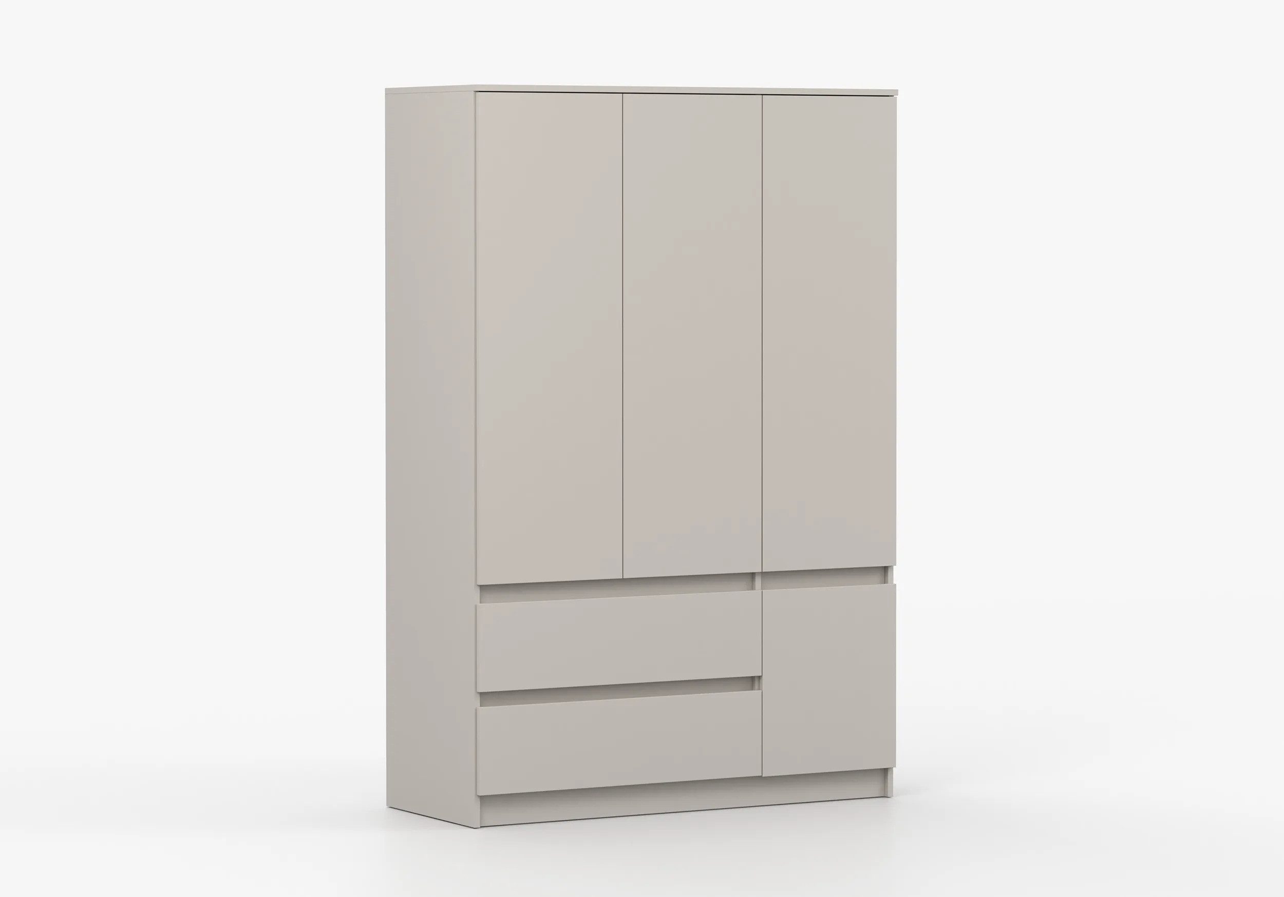 MOEBLO Drehtürenschrank LOSKO 4D2S (Kleiderschrank -120 cm breit, mit 4 Türen, 2 Schubladen, 5 Einlegeböden und Kleiderstange, grifflos) (BxHxT): 120 x 180 x 50 – Bild 5 von 5