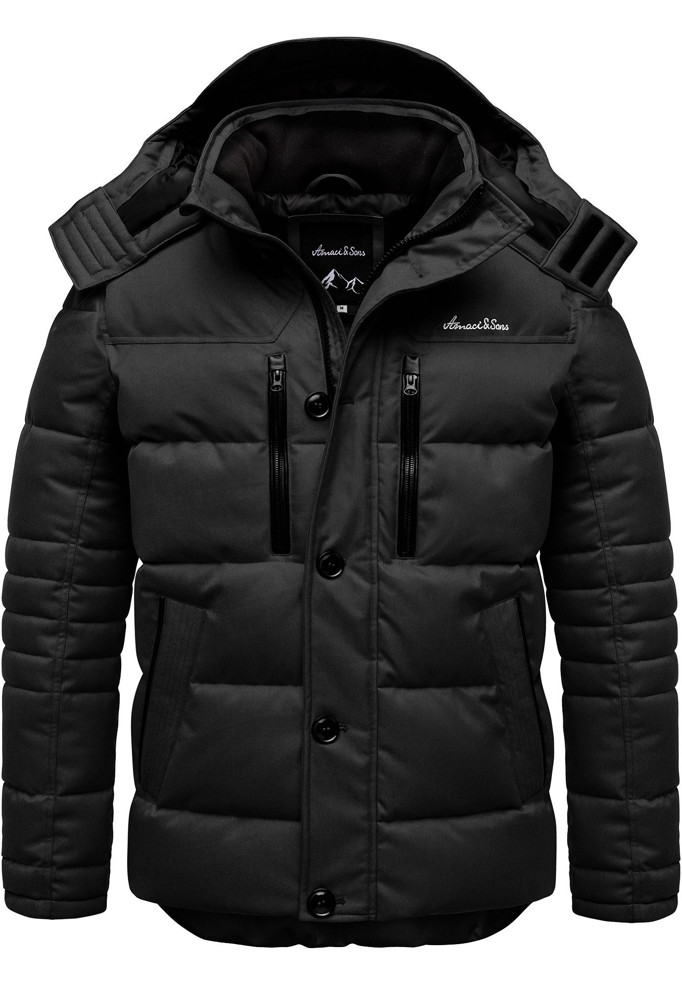 Amaci&Sons Winterjacke WACO Winterjacke Herren Gefütterte Winter Jacke für Männer mit Kapuze