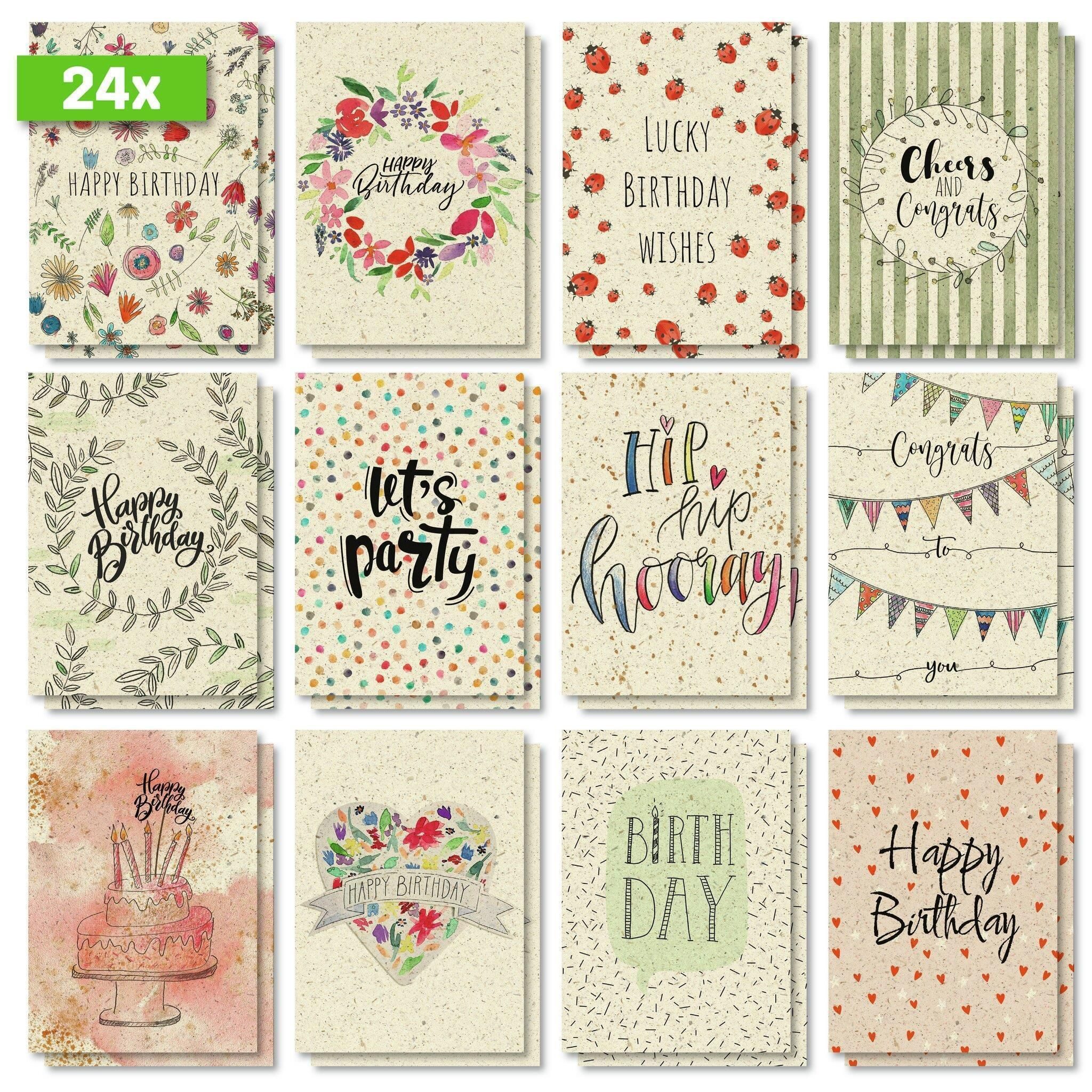 Sigel Grußkarten SIGEL DS702 Geburtstags-Postkarten-Set - Happy Grassy Birthday -