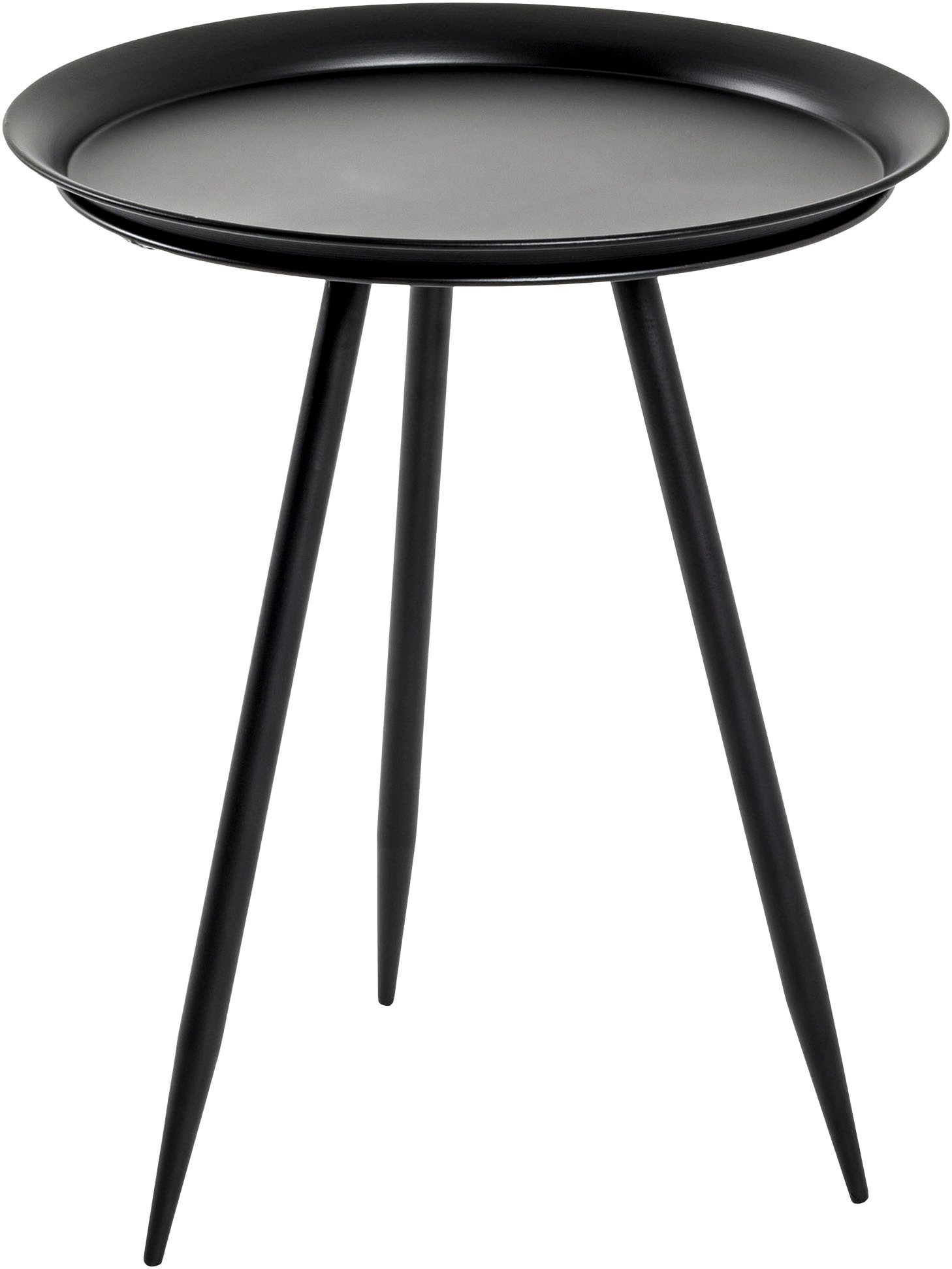 HAKU Beistelltisch Sofatisch, Wohnzimmertisch (1-St), rund - aus Metall Schwarz - Ø/H 44/54 cm