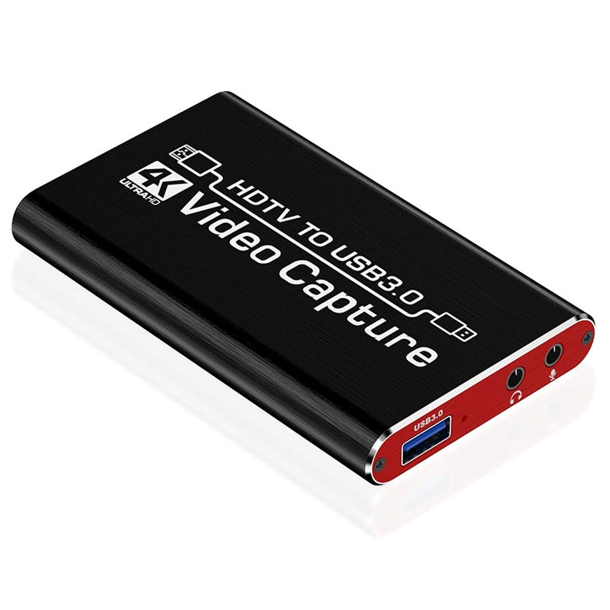 KINSI 4K HDMI-Videoaufnahmekarte, USB 3.0 HDMI Video Game Capture Recorder USB-Recorder (Max. HDMI-Eingang 4K 30Hz, Videoaufnahme bis 1080P 60Hz)