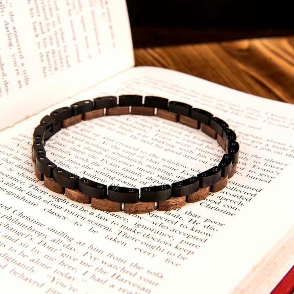 Holztick Bavaria Gliederarmband Elysium, schönes Armband aus Walnussholz