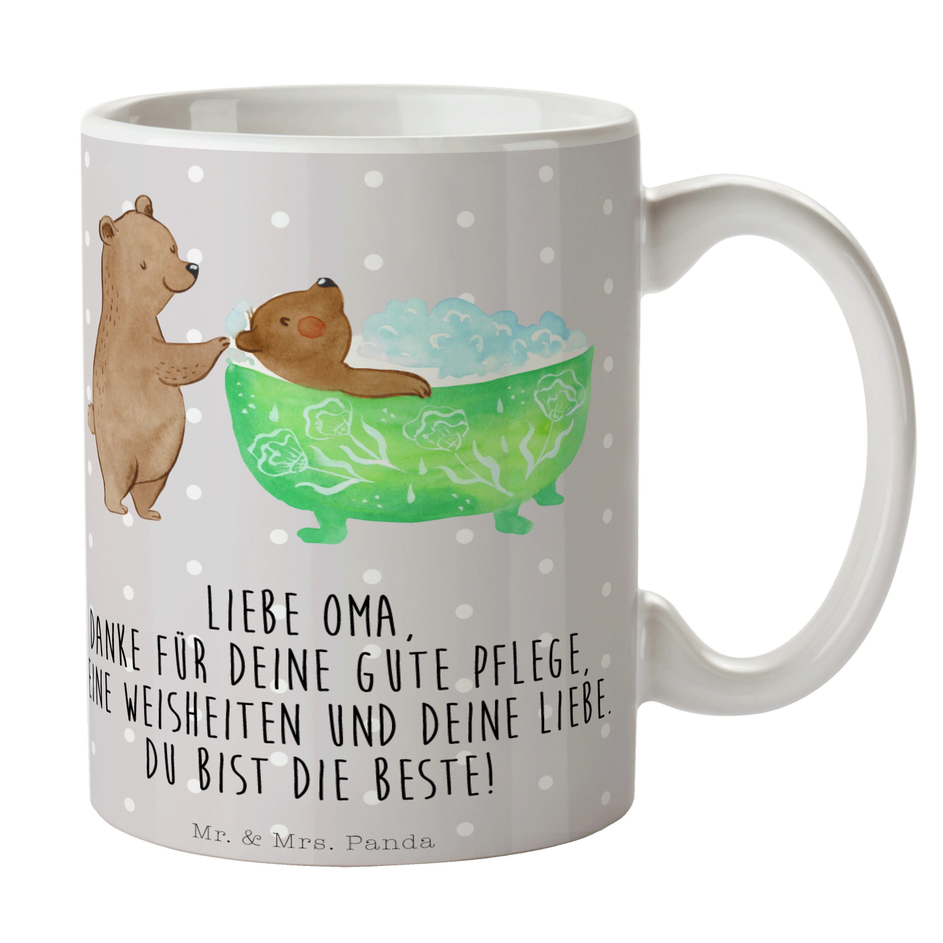 Grau Panda Tasse, - Tasse, Büro Geschenk, - Oma Bären, Papa, badet Tasse Pastell Mrs. Mr. & Keramik