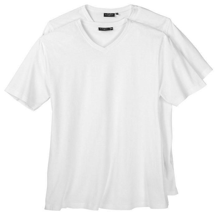 Kitaro V-Shirt Doppelpack V-Neck T-Shirts XXL weiß Kitaro