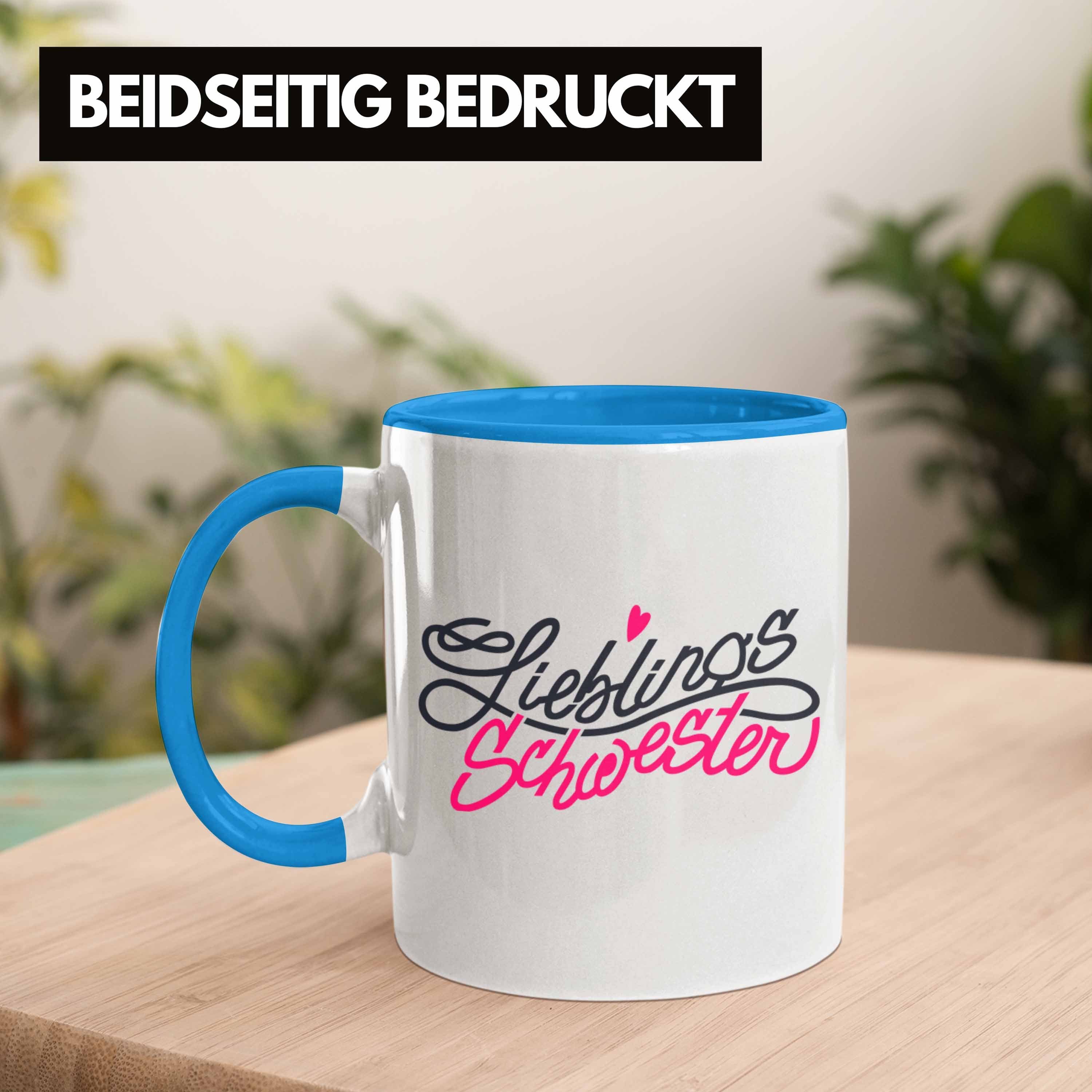 Trendation Lieblingsschwester Tasse Trendation Tasse Schwester Geschenk Blau Schwester an Beste Schwester von -