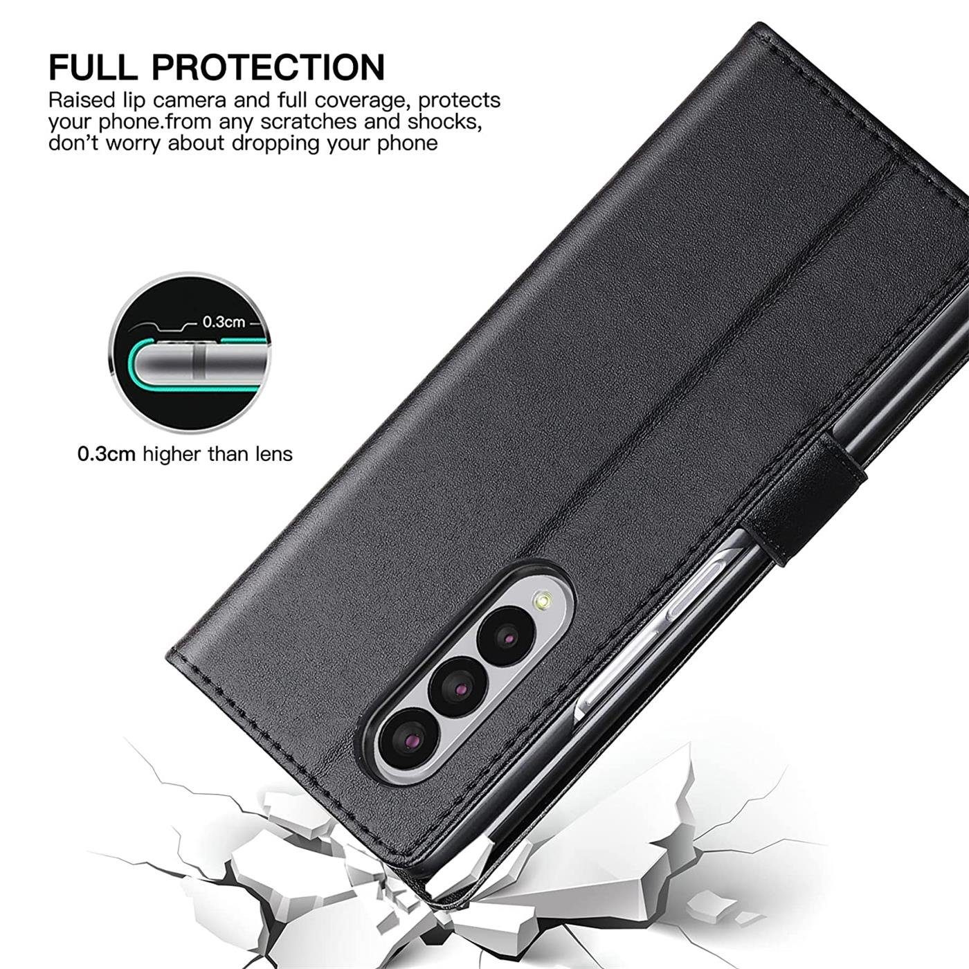 CoolGadget Handyhülle Wallet Klapp Tasche Book Case für Samsung Galaxy Z FOLD 4 7,6 Zoll, Hülle Klapphülle Flip Cover Etui Schutzhülle