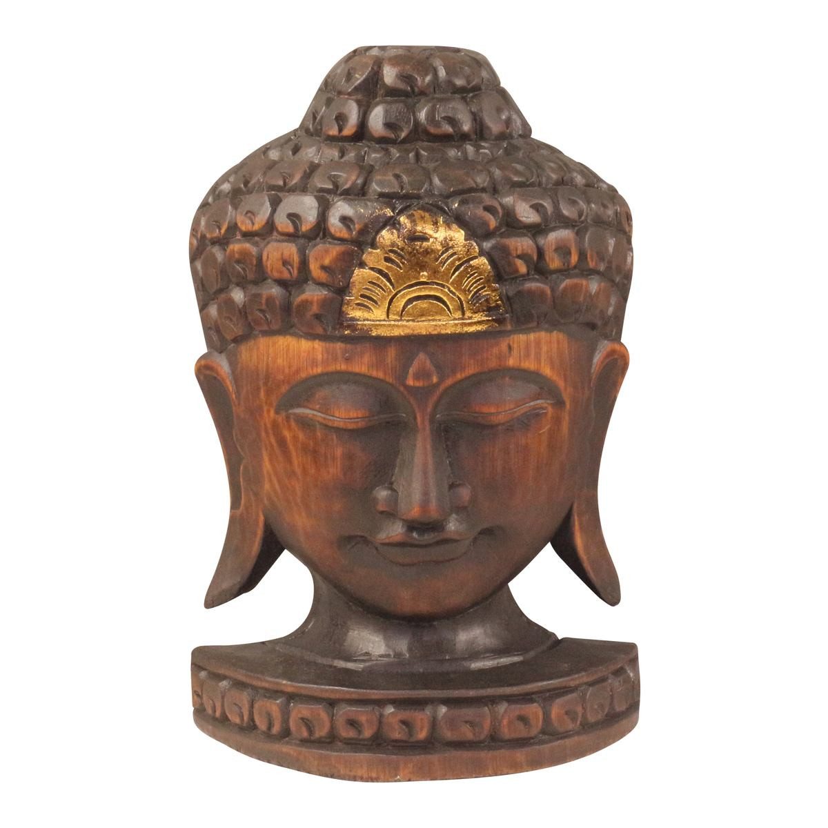 Oriental Galerie Dekofigur Buddha Kopf in Braun 30 cm (1 St), Skulptur, Fig günstig online kaufen