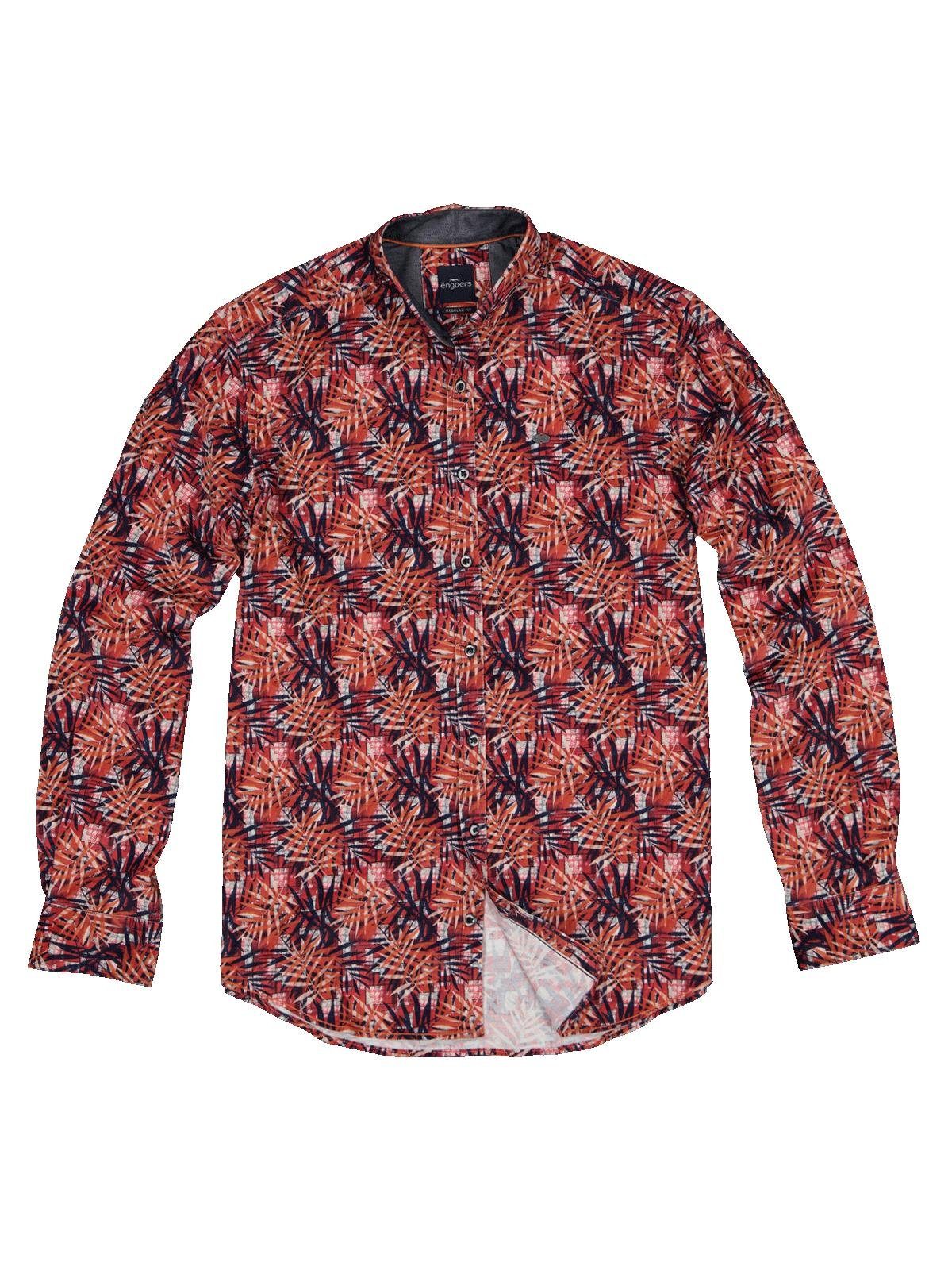 Herren Hemden Engbers Langarmhemd Langarm-Hemd mit floralem Print