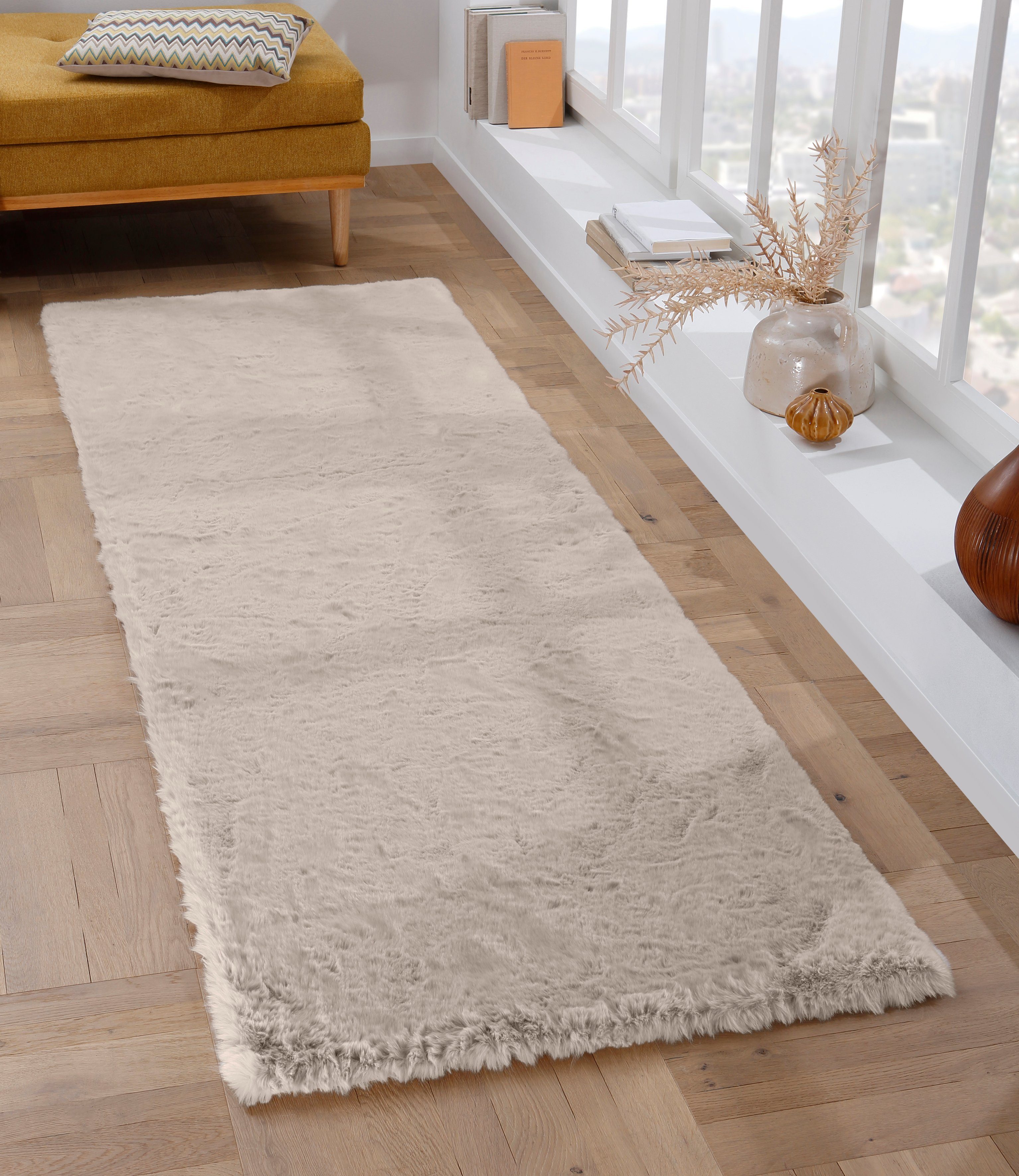 my home Fellteppich Rabbit, Kunstfell, Kaninchenfell-Haptik, Microfaser, re günstig online kaufen
