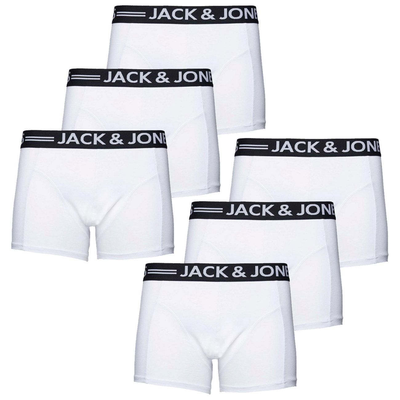 Jack & Jones Boxershorts SENSE 6er Pack (6-St) mit Logo Webbund white (12081832)