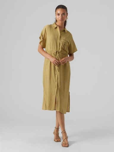 Vero Moda Sommerkleid VMIRIS S/S SHIRT CALF DRESS WVN NOOS