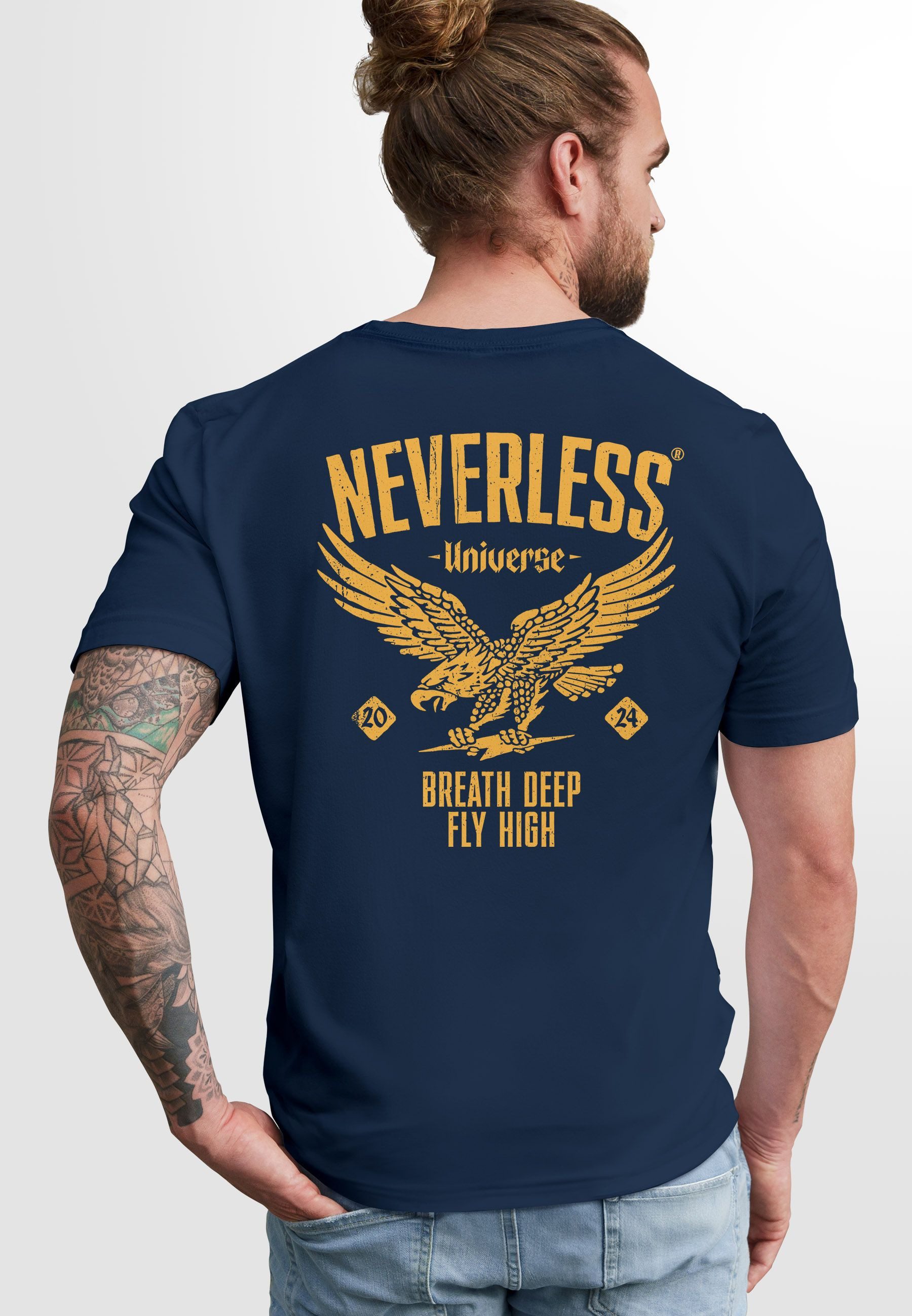Neverless Print-Shirt Herren T-Shirt Backprint Herren günstig online kaufen