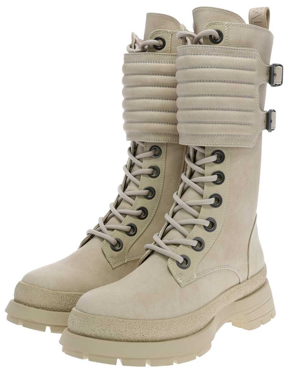 Buffalo SLOANE Beige Schnürstiefel Vegane Damenstiefel