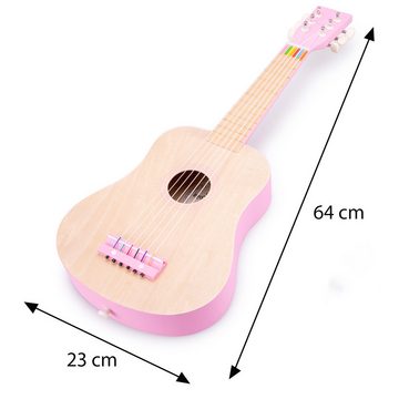 New Classic Toys® Spielzeug-Musikinstrument Gitarre - natur/pink Kindergitarre Kinder-Instrument Musikspielzeug