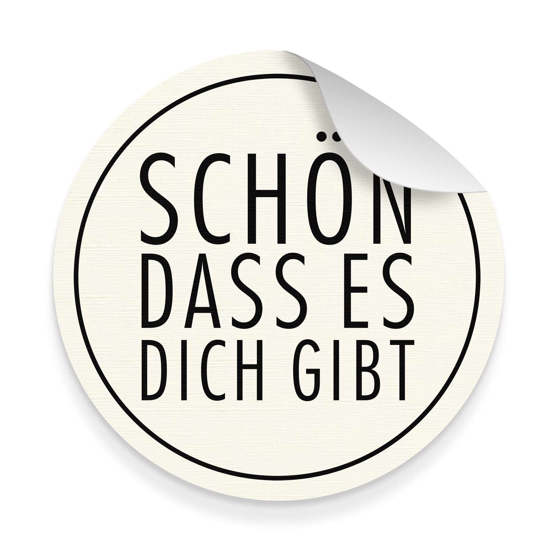 itenga Aufkleber itenga 10x Aufkleber Sticker "Schön dass es dich gibt" 9,5 cm Durchmes