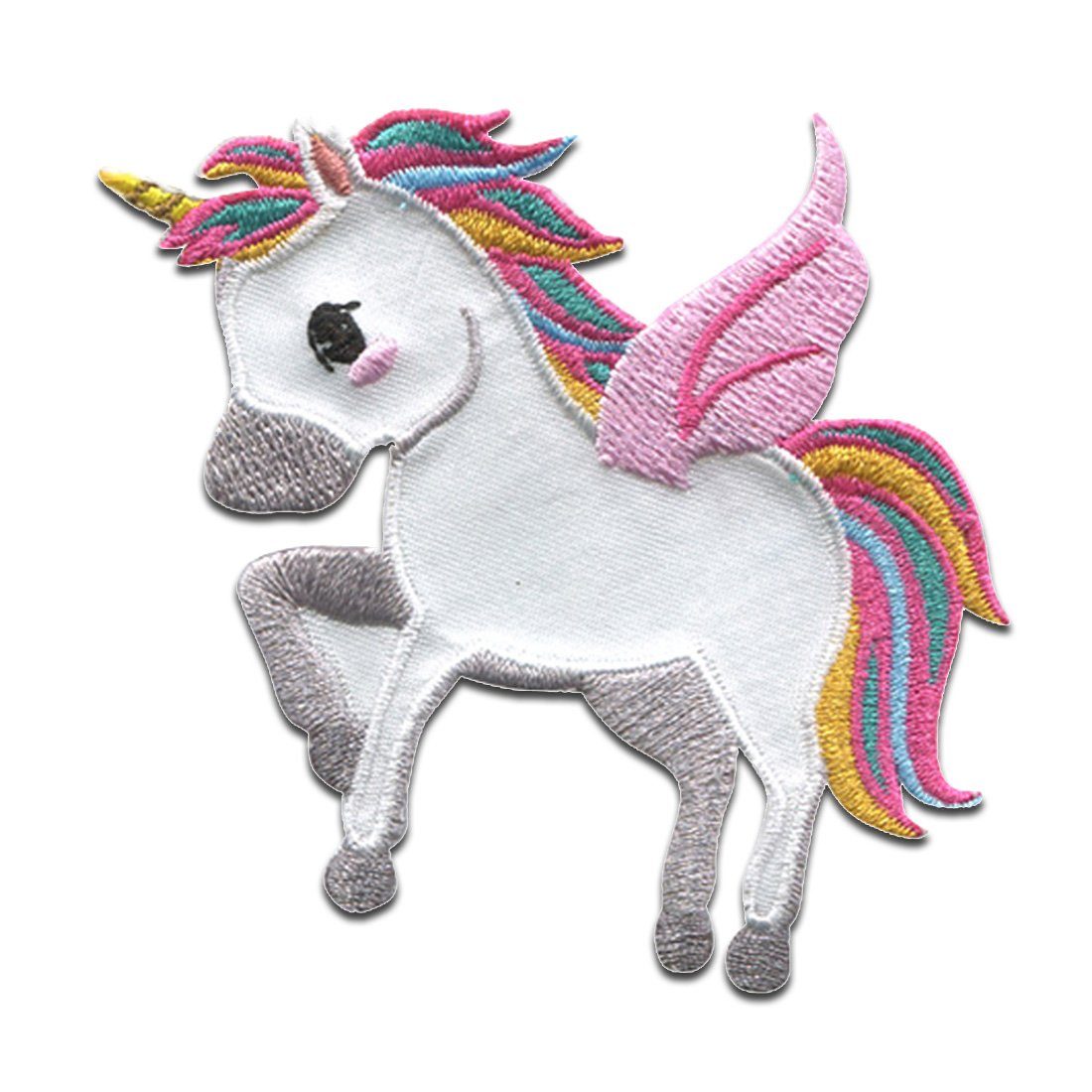 Catch the Patch Aufnäher Bügelbild, Aufbügler, Applikationen, Patches, Flicken, zum aufbügeln, Polyester, Einhorn Flügel Unicorns - Größe: 7,6 x 7,3 cm