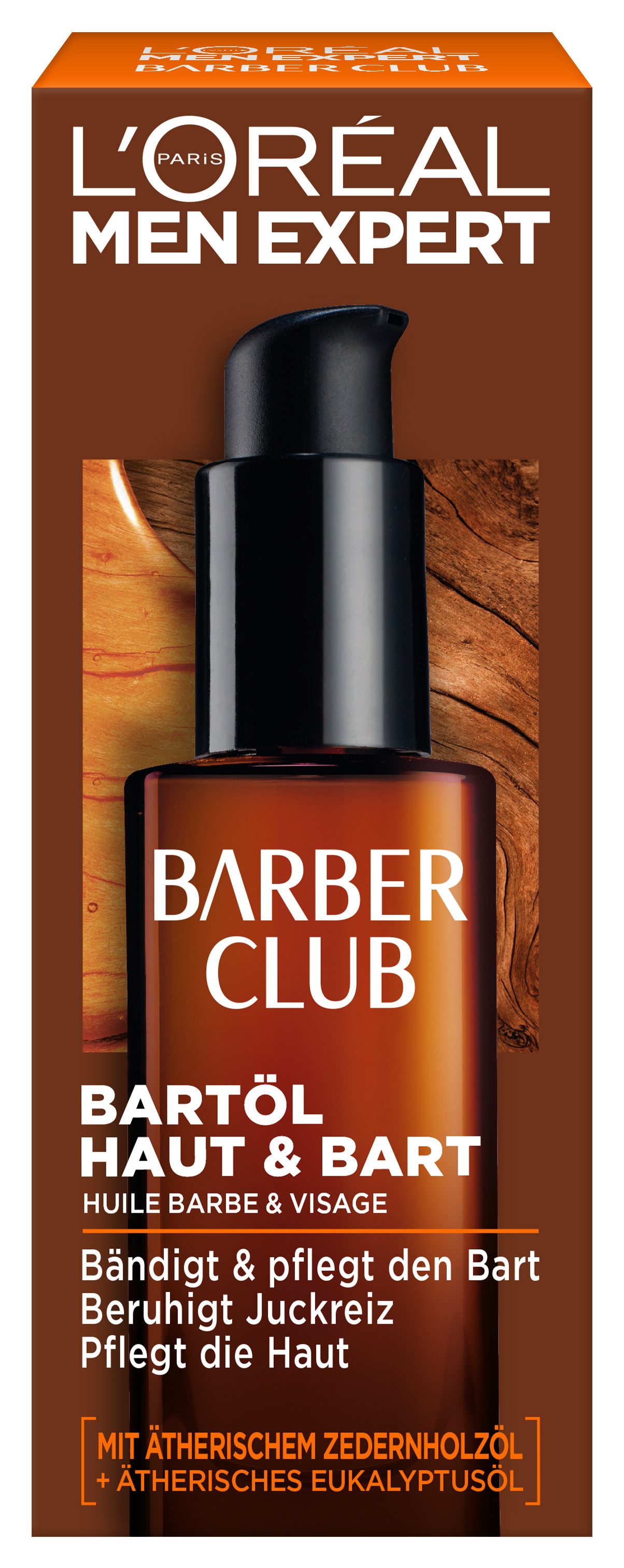L'ORÉAL PARIS MEN EXPERT Bartöl BARBER CLUB HAUT & BART, mit Zedernholzöl