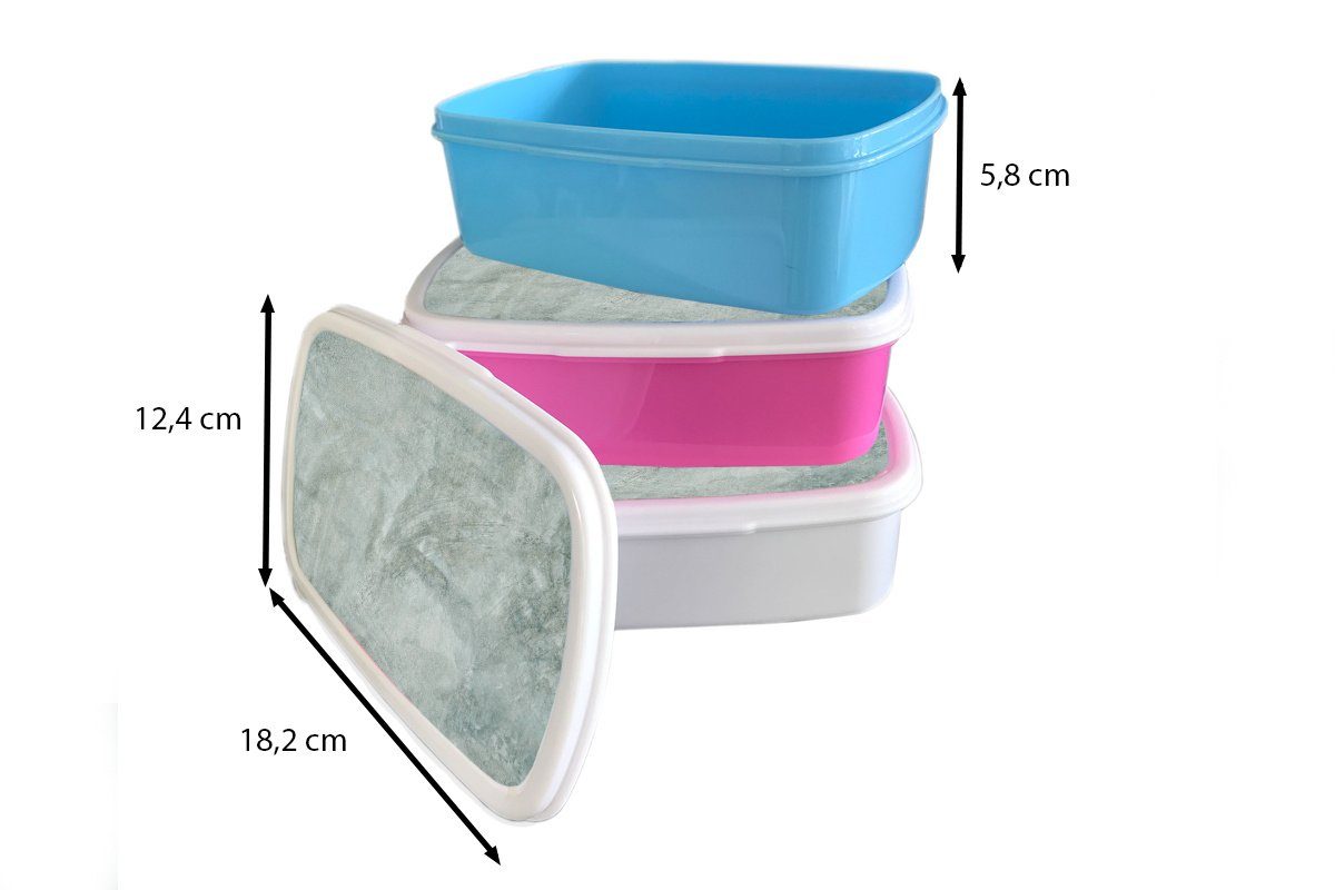 Beton, Brotdose, Weiß - und Lunchbox Grau Gelb Brotbox Kinder Mädchen (2-tlg), und MuchoWow Kunststoff, für für - Erwachsene, Jungs -