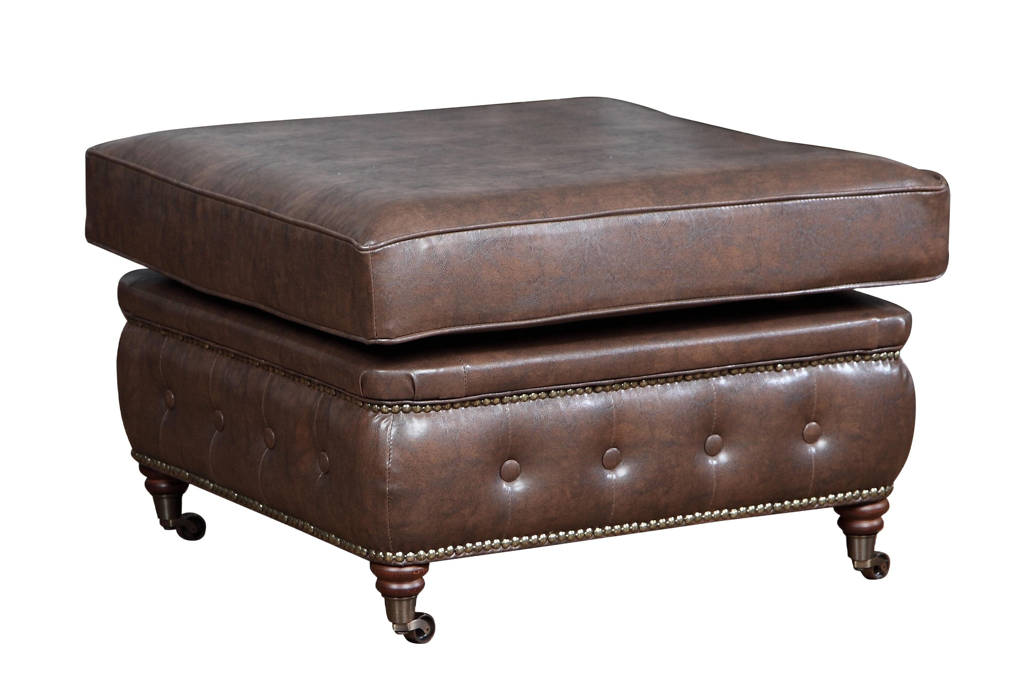 Xlmoebel Hocker Chesterfield Fußhocker aus Leder und Textil in elegantem Design (Hocker), Hergestellt in Europa
