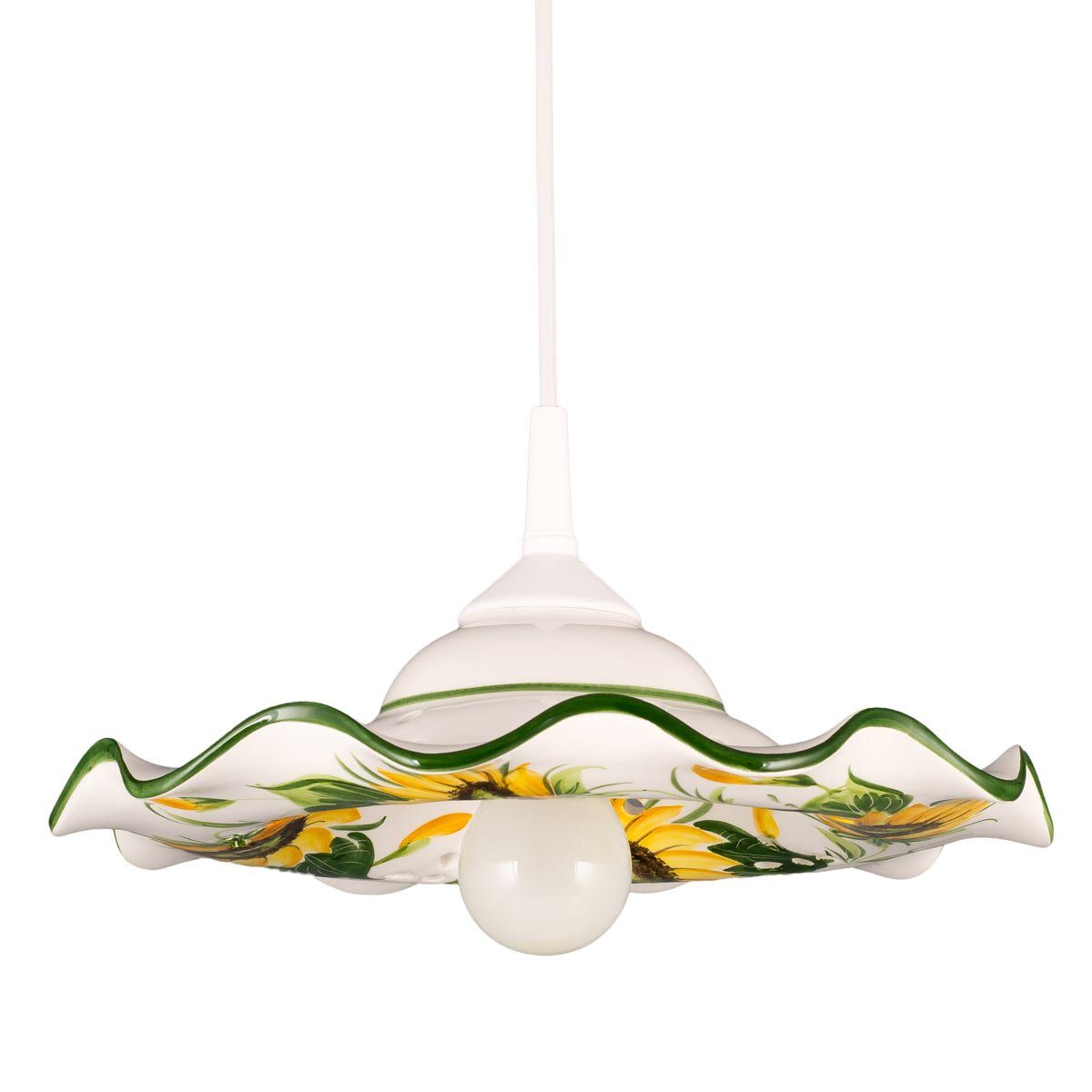 Helios Leuchten Pendelleuchte Küchenlampe Keramik, Keramiklampe, Deckenlampe, Hängelampe, für Esszimmer Küchentisch, handgefertigt handbemalt