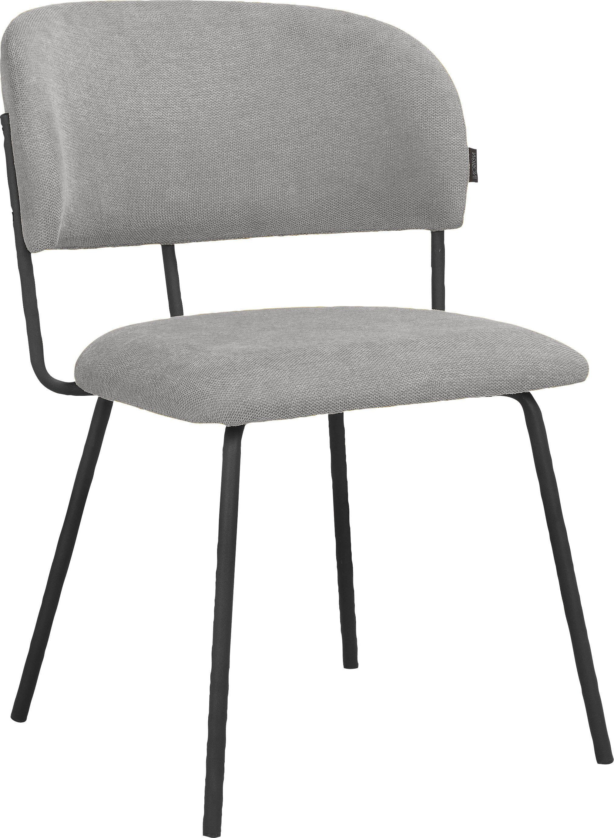 INOSIGN Esszimmerstuhl Taous (2 St), Sitz und Rücken mit Polsterung, mit Gestell aus Metall, Sitzhöhe 48 cm grau | grau | Stühle