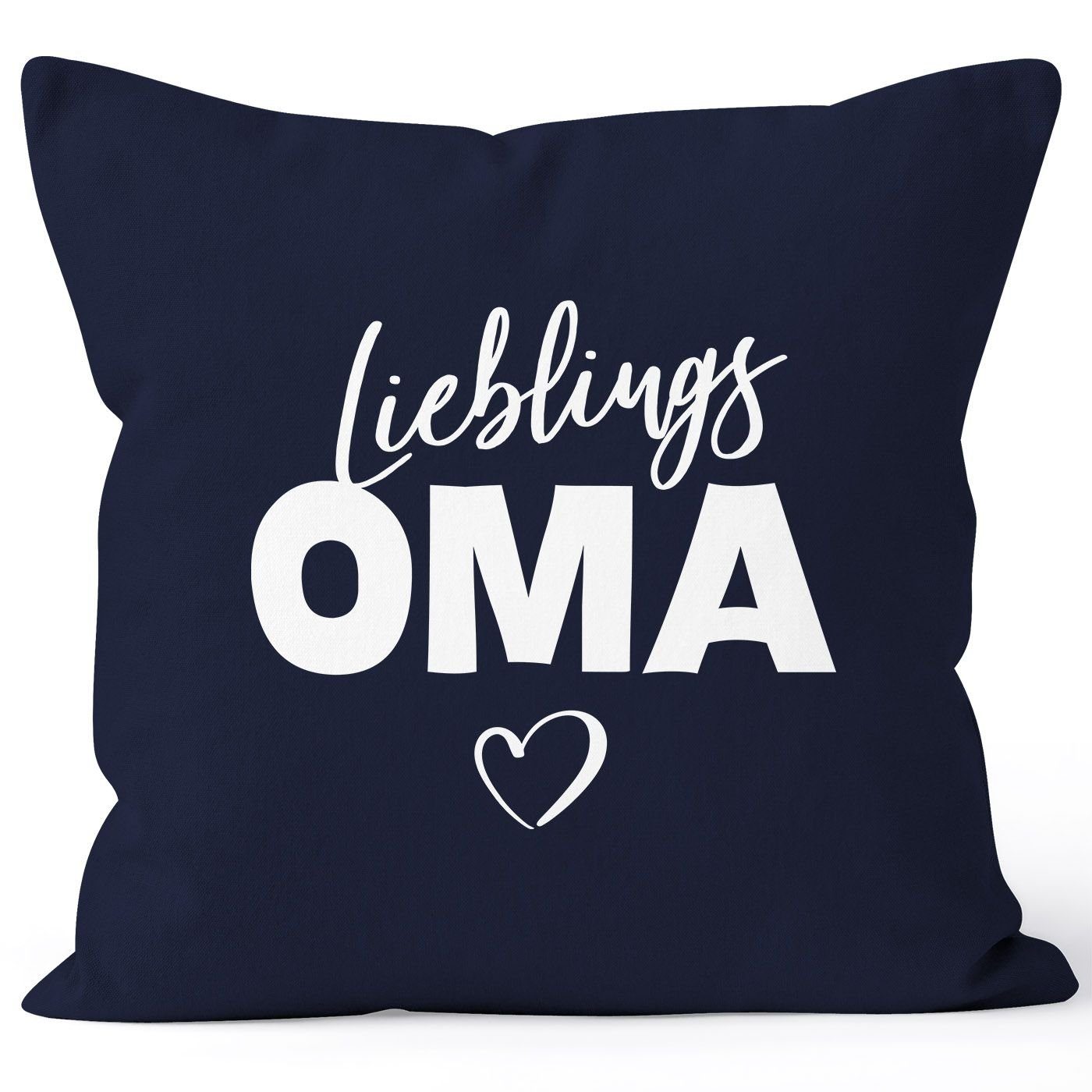 navy Lieblings-Oma MoonWorks Dekokissen Kissen-Bezug MoonWorks® Geschenk