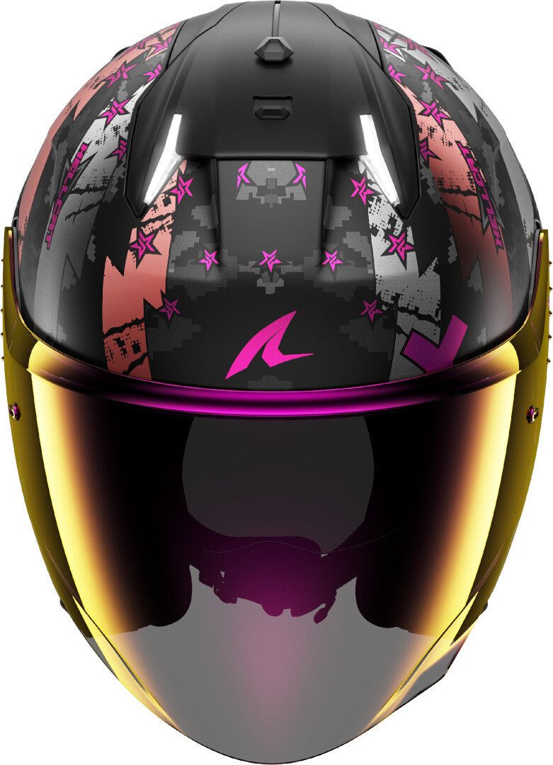 Shark Motorradhelm Skwal i3 Jet Hellcat Jethelm, vorbereitet für Kommunikationssystem,integriertes Sonnenvisier