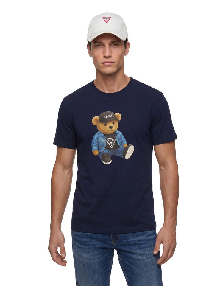 Guess T-Shirt GUESS TEDDY BEAR aus reiner Baumwolle, Rundhalsausschnitt