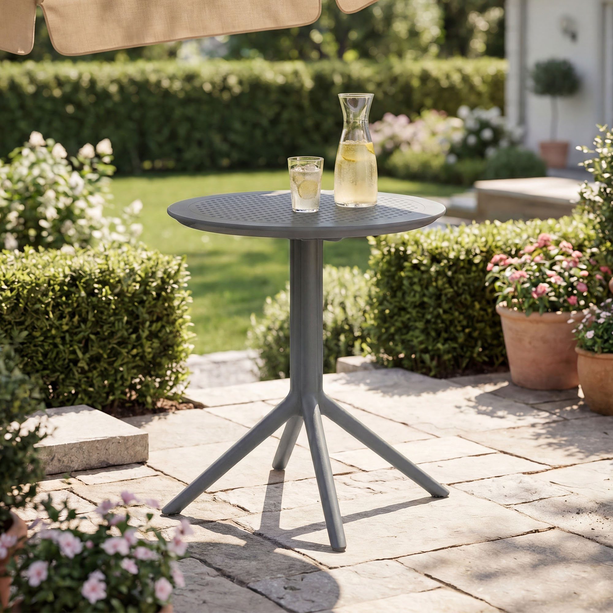 furnicato Gartentisch Klapptisch Sky 60x60x74 cm dunkelgrau (1-St)