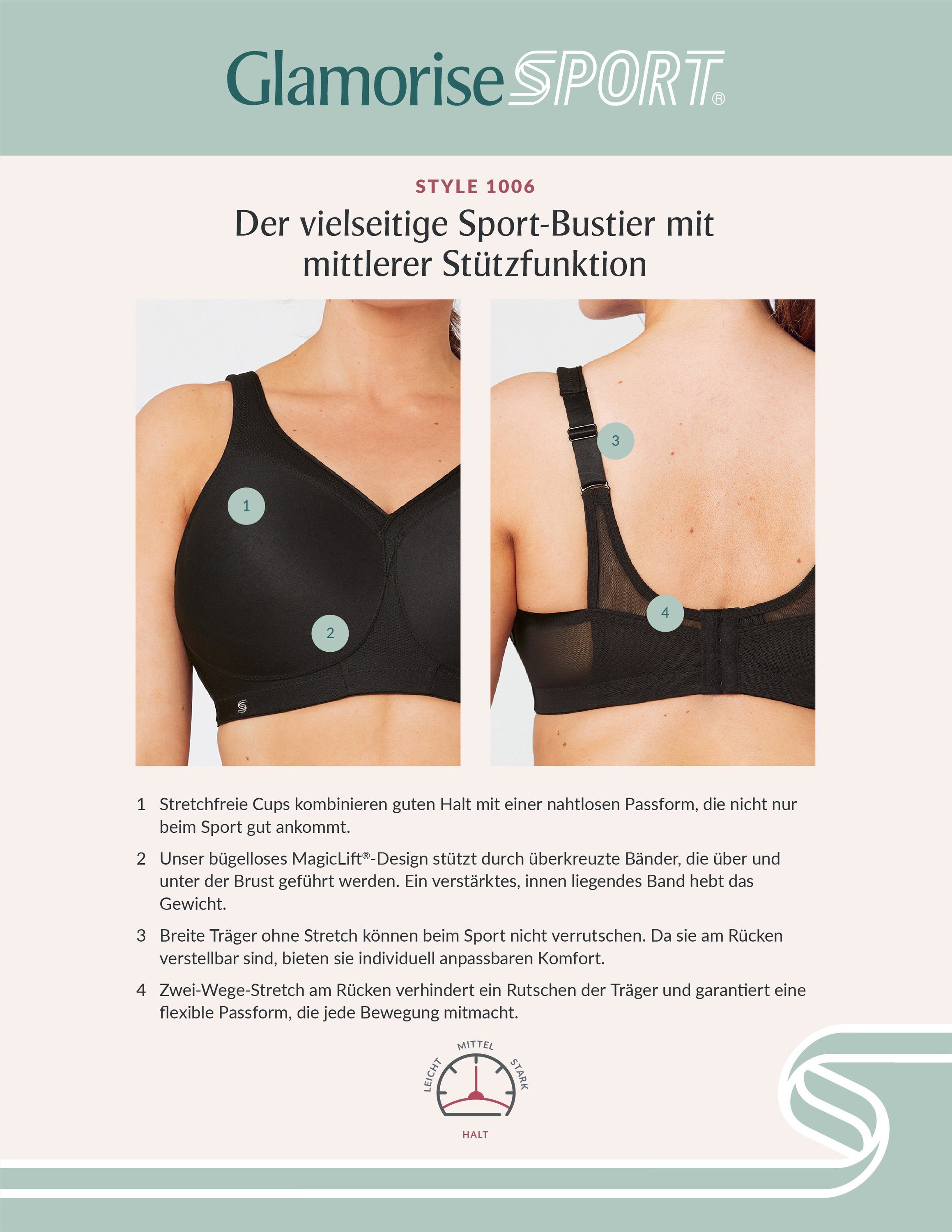 GLAMORISE Bügelloser BH Sport BH – Bild 5 von 5