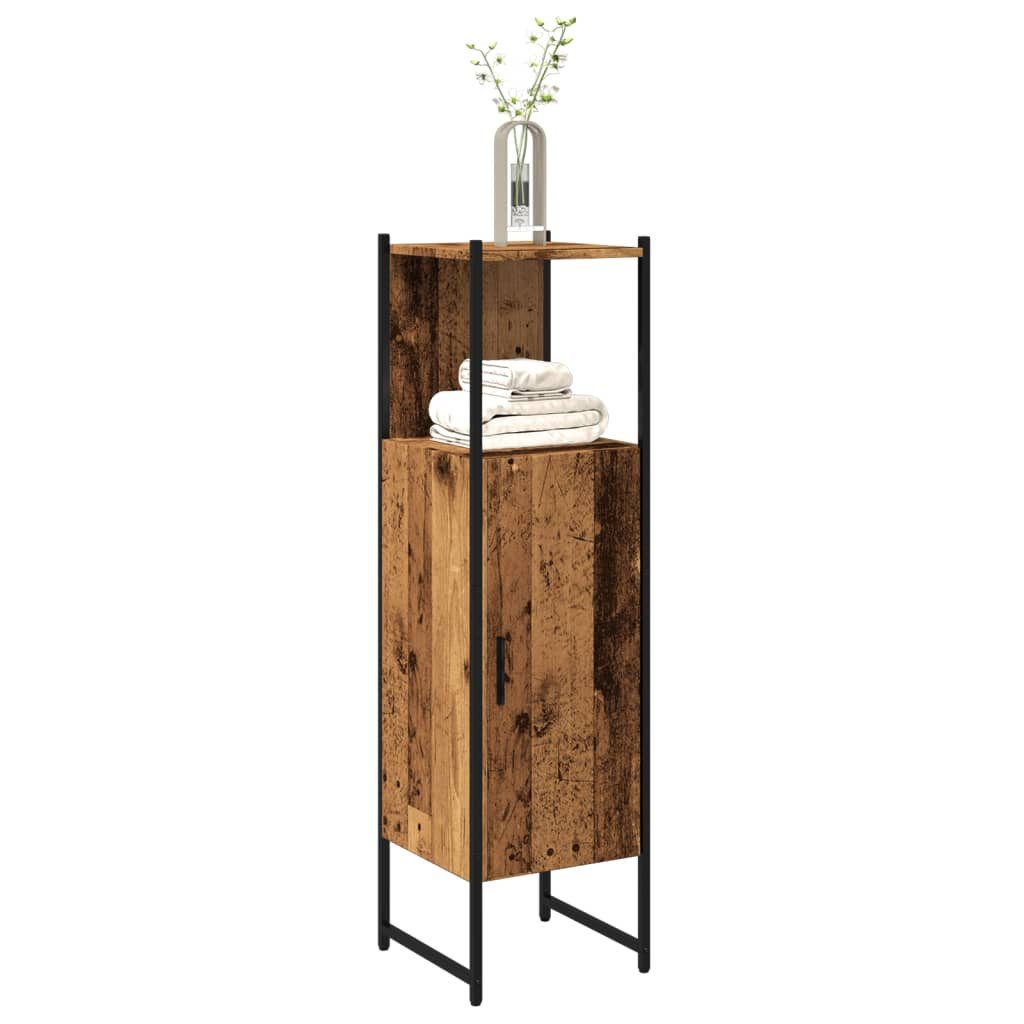 vidaXL Badezimmerspiegelschrank Badschrank Altholz-Optik 33x33x120,5 cm Holzwerkstoff (1-St)