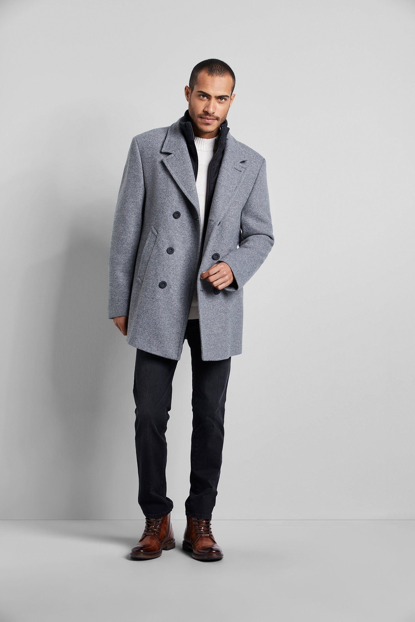 bugatti Wollmantel mit doppelter Knopfleiste