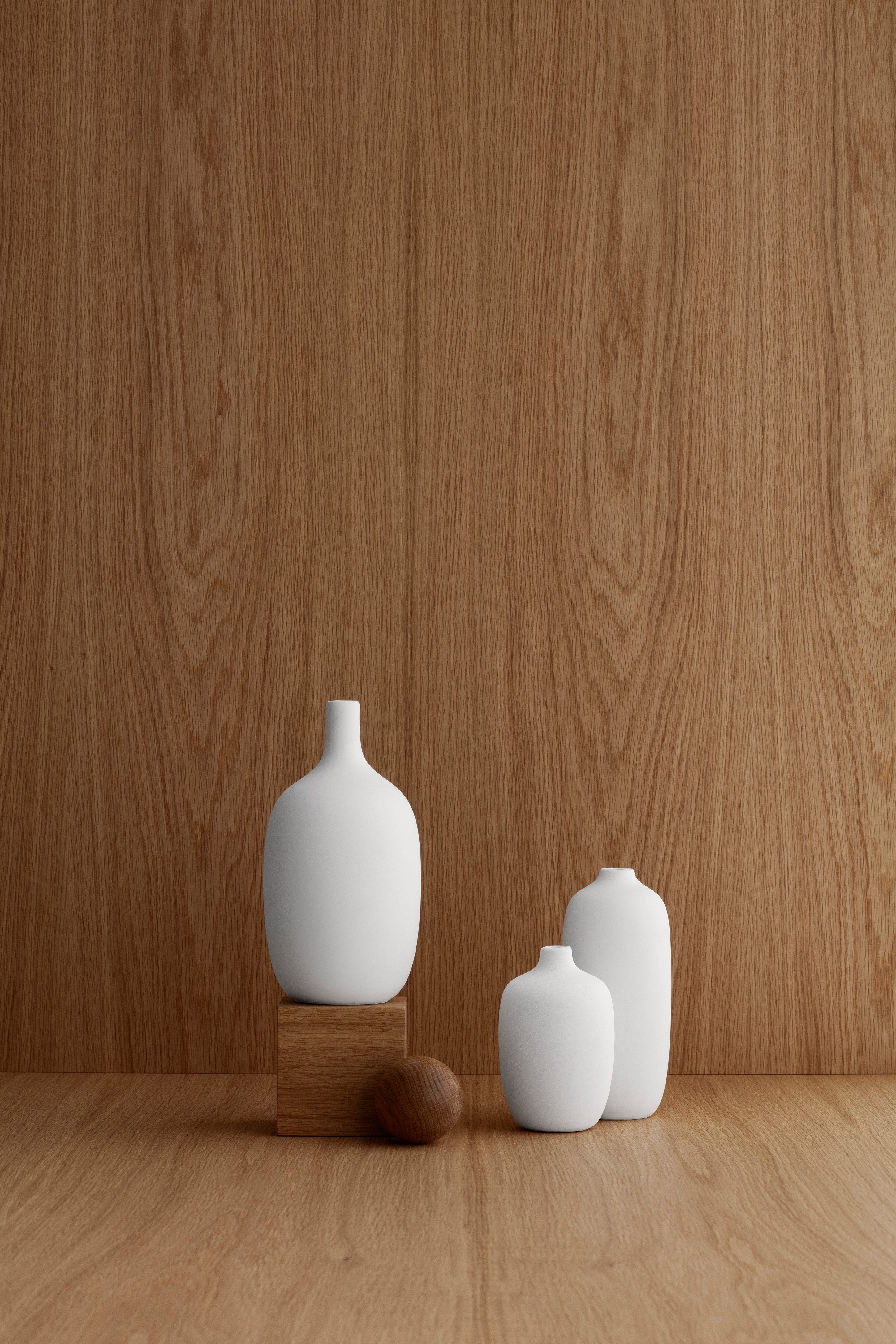 blomus Dekovase 3er Set -CEOLA- Blumenvase, Dekoration für Blumen: Modernes Design (3 St), 3er Set, Keramikgut, Japanisches Design