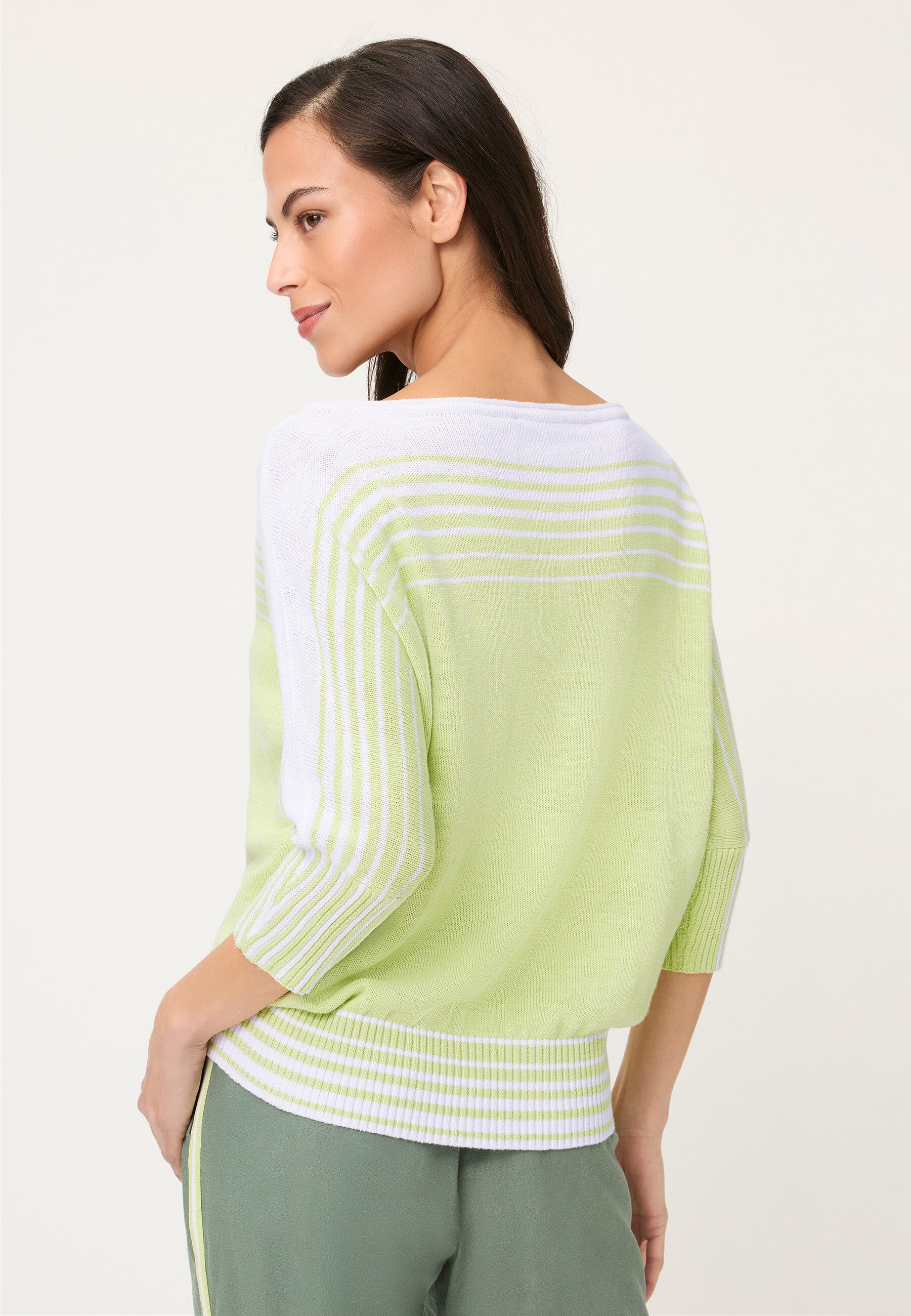 Olsen Strickpullover Pullover mit Fledermausärmeln und U-Boot-Ausschnitt