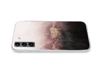 MuchoWow Handyhülle Glitter - Gold - Abstrakt, Phone Case, Handyhülle Samsung Galaxy S21, Silikon, Schutzhülle