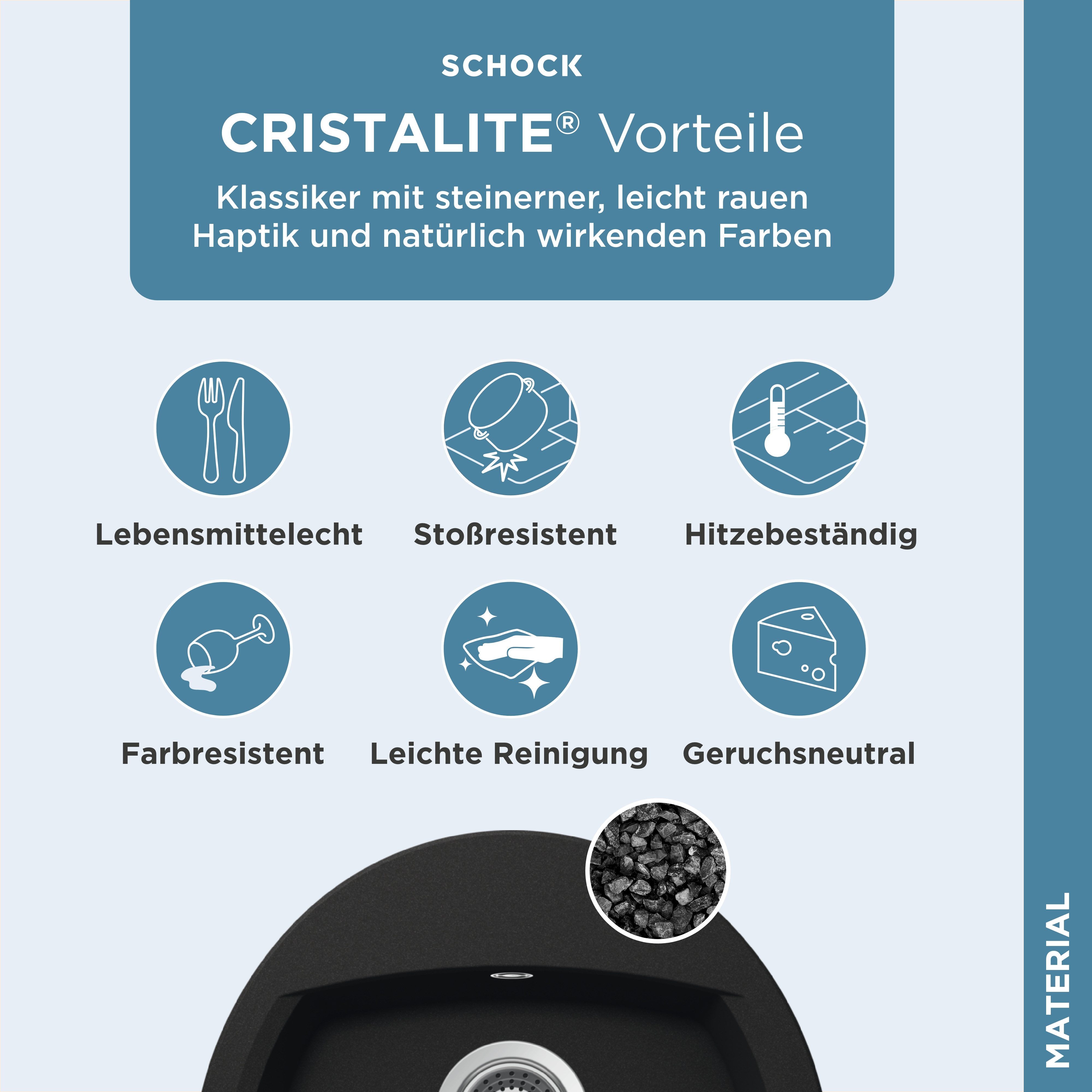 Schock Granitspüle Lucca R, rund, 47/49 cm