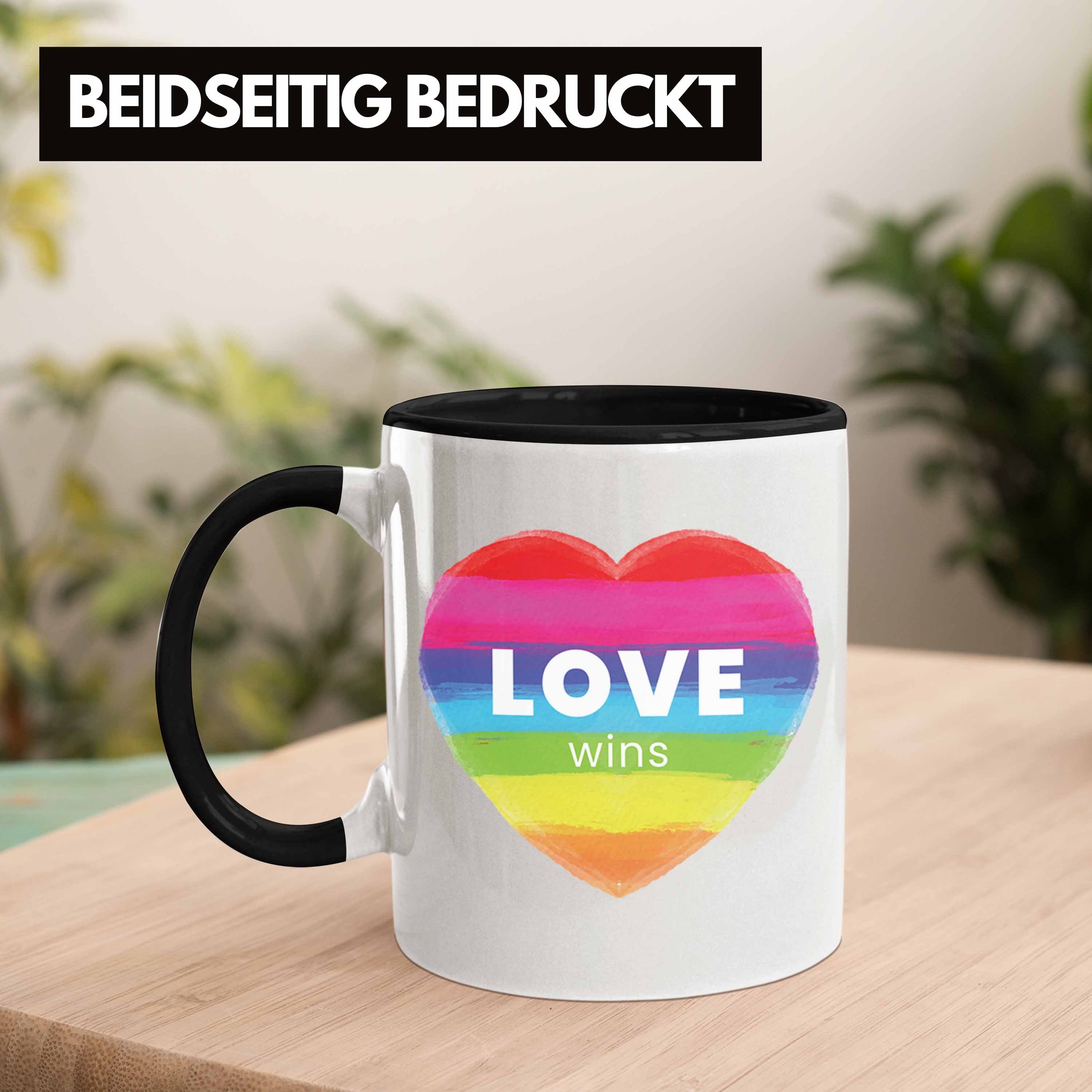 Transgender Trendation Pride - Trendation Tasse Schwarz Geschenk Regenbogen Tasse LGBT Lesben Love Grafik Schwule