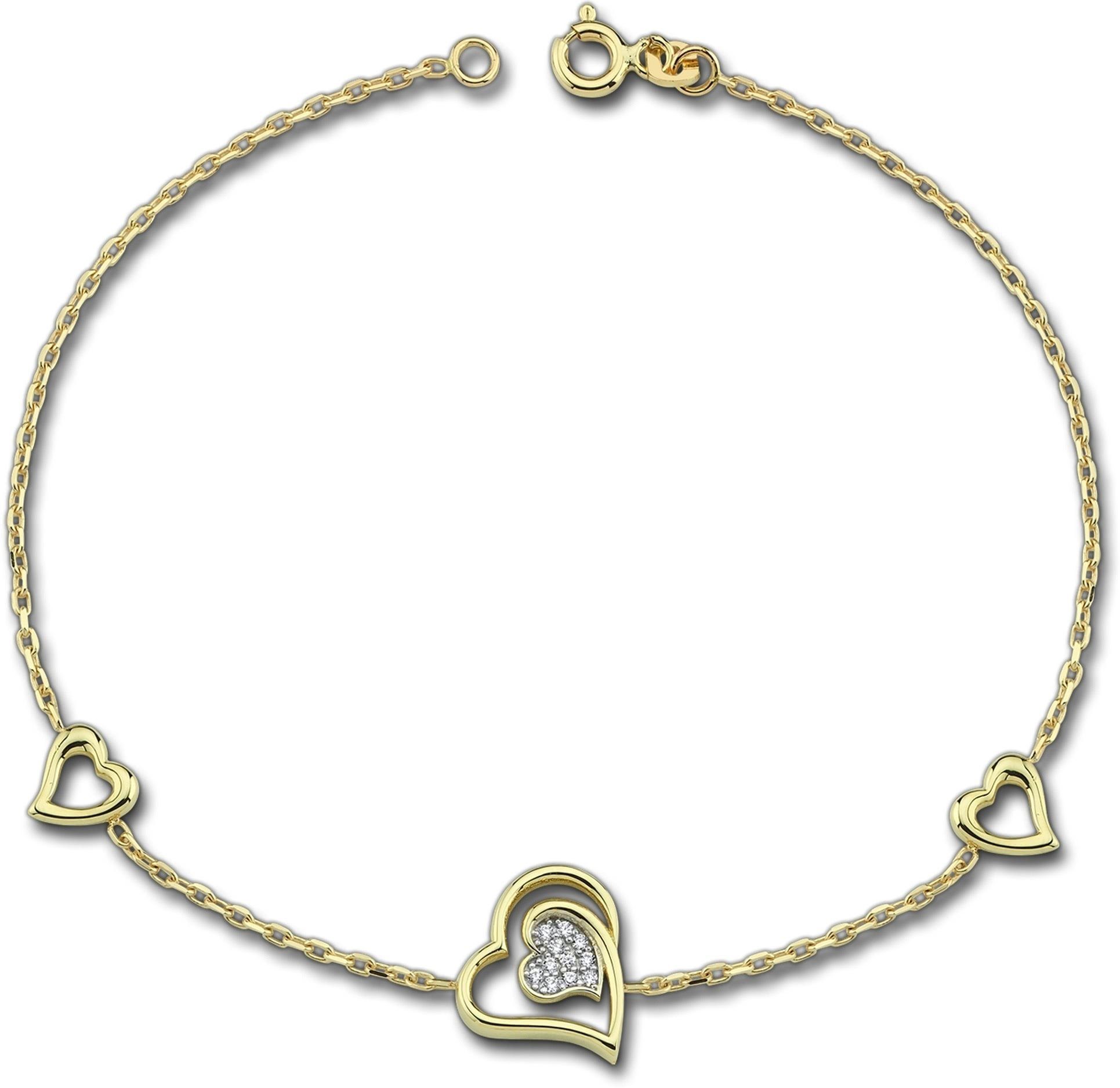 Balia Goldarmband Balia Armband für Damen 8Kt Gold (Armband, Armband), Echtgold Armband (Herzen) ca. 18,5cm, Gold 333