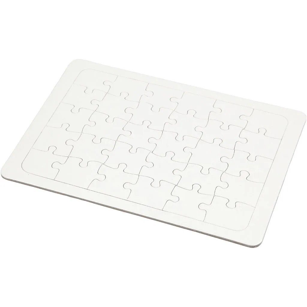 cm, 21x30 aus Pappe; Dekofigur Weiß, Creotime Puzzle Teile blanko, 30