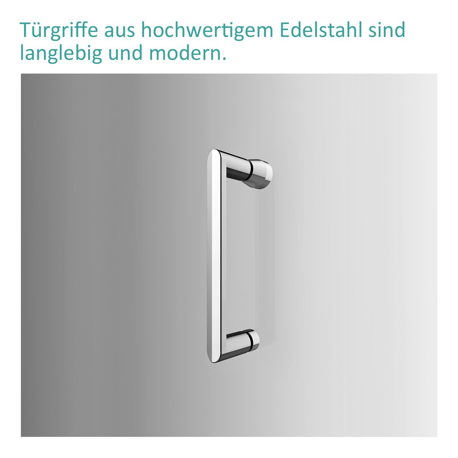 EMKE Eckdusche Eckeinstieg Duschkabine Duschabtrennung Drehtür Mit Seitenwand 195cm