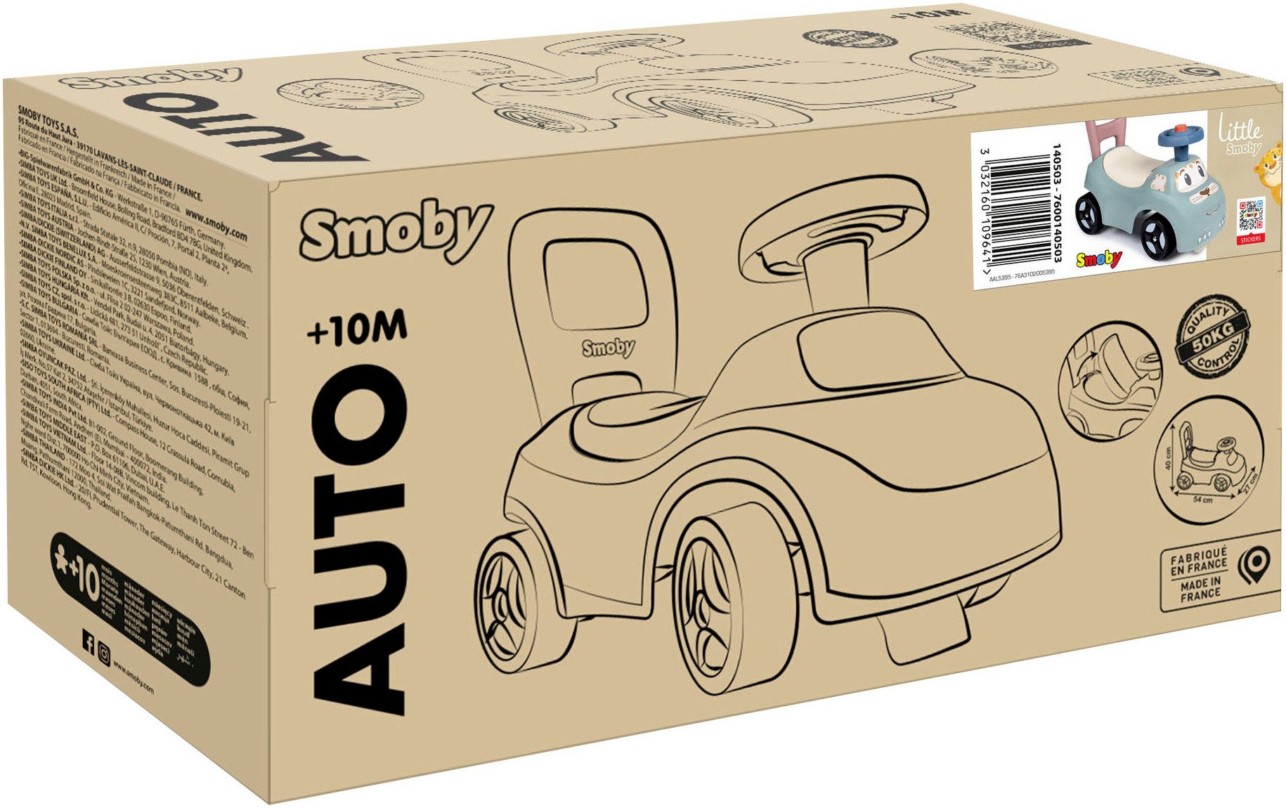 Smoby Little Smoby Ride-On Car, also usable as a walking aid; Made in Europe